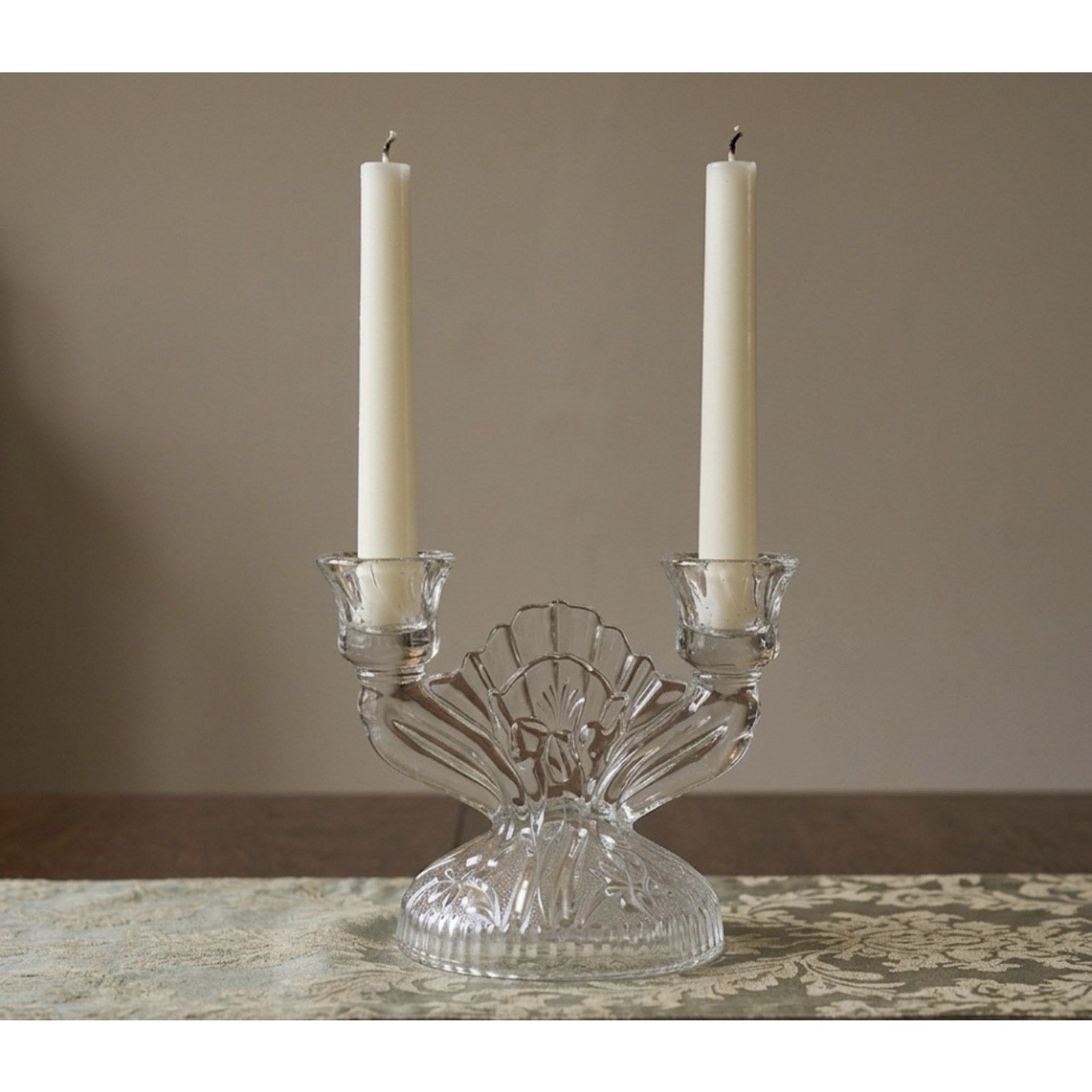 Other Antique Jeanette Sunburst Herringbone Two Candelabra, 1930s Size ONE SIZE - 1 Thumbnail
