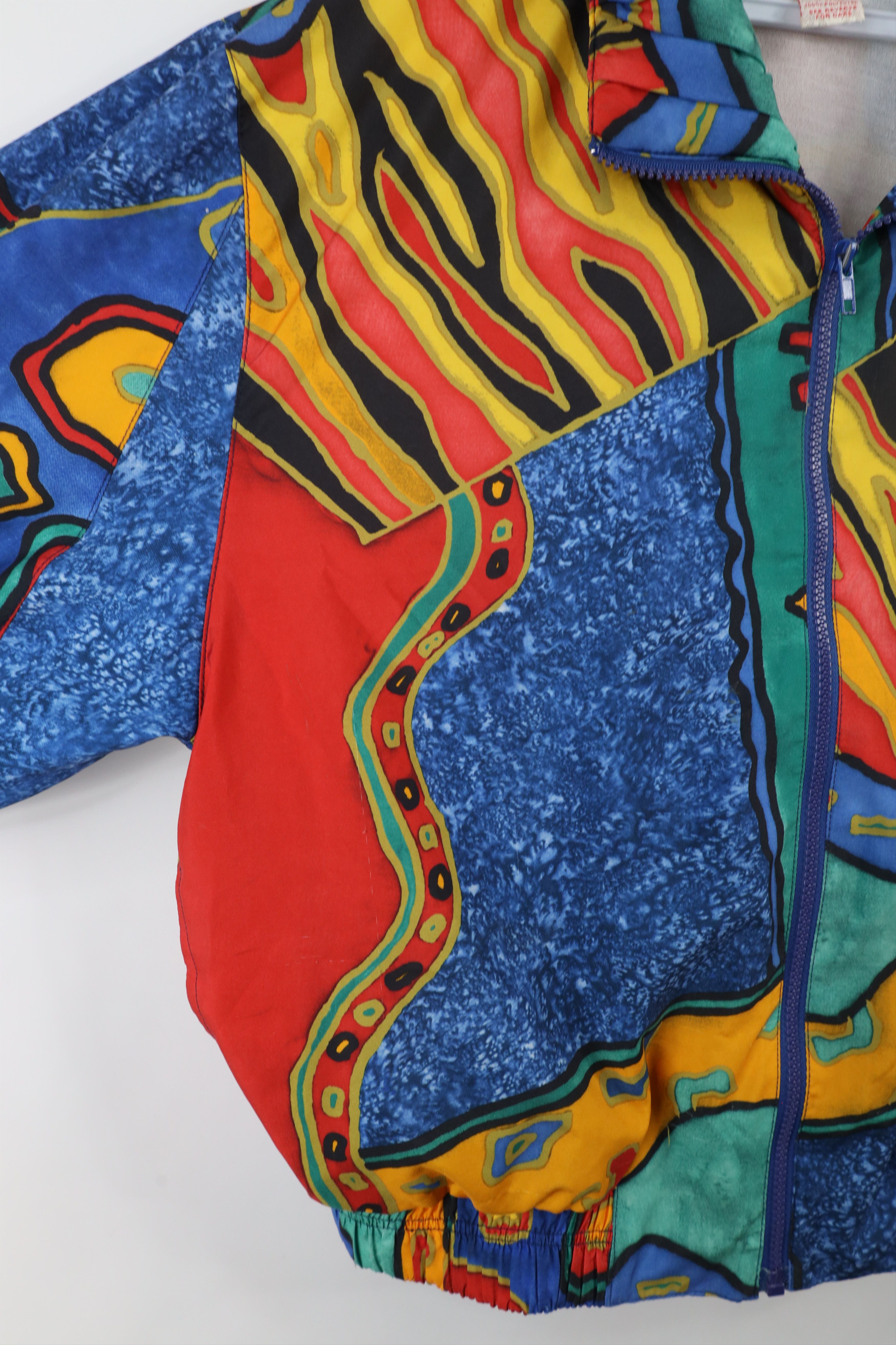 Vintage Vintage 90s Streetwear Abstract Lined Windbreaker Jacket USA Size M / US 6-8 / IT 42-44 - 4 Thumbnail