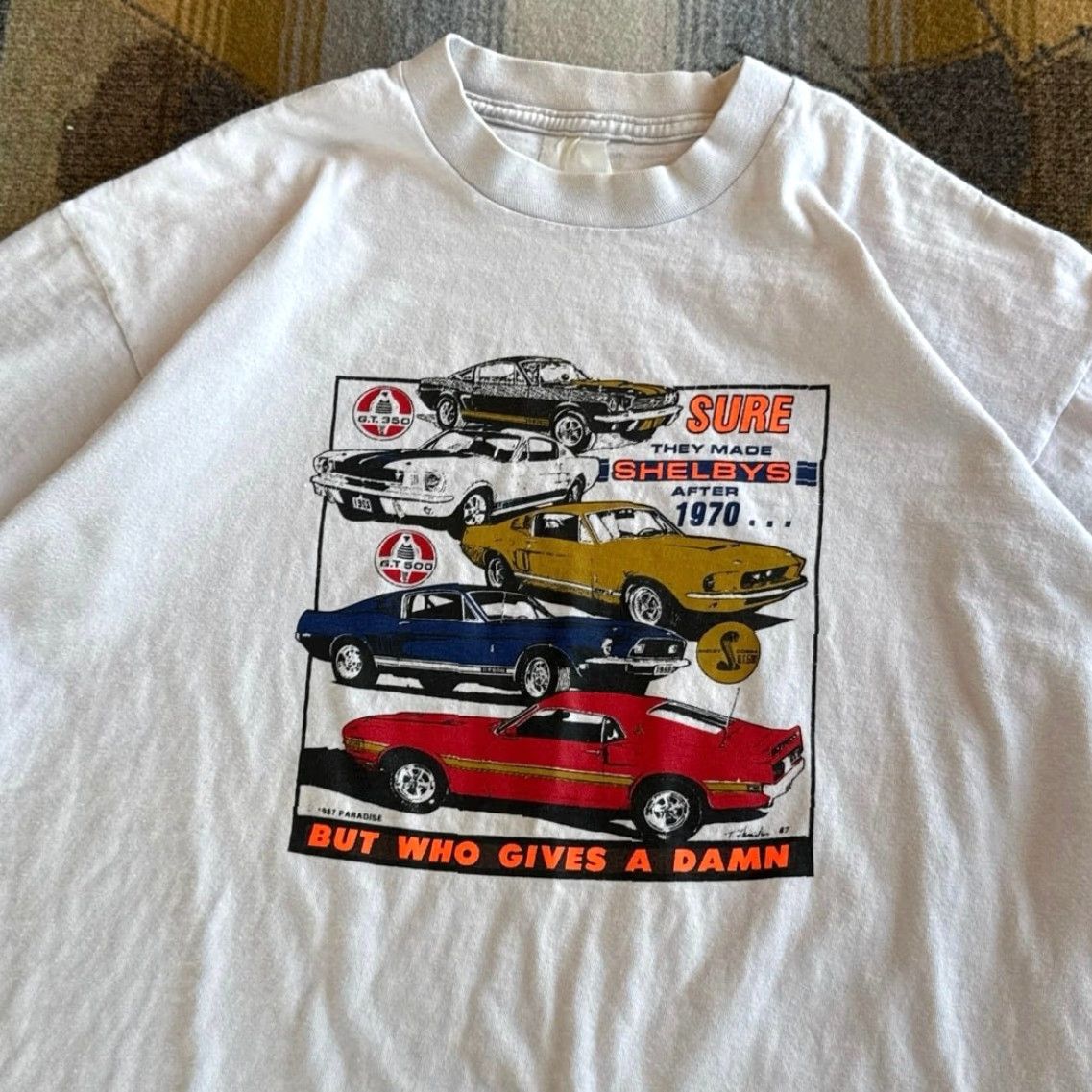 Vintage VINTAGE Shelby Cobra Muscle Car T-Shirt Mens Short Sleeve L Grey 80s 90s Pin Hole Multiple Marks Size US L / EU 52-54 / 3 - 3 Thumbnail