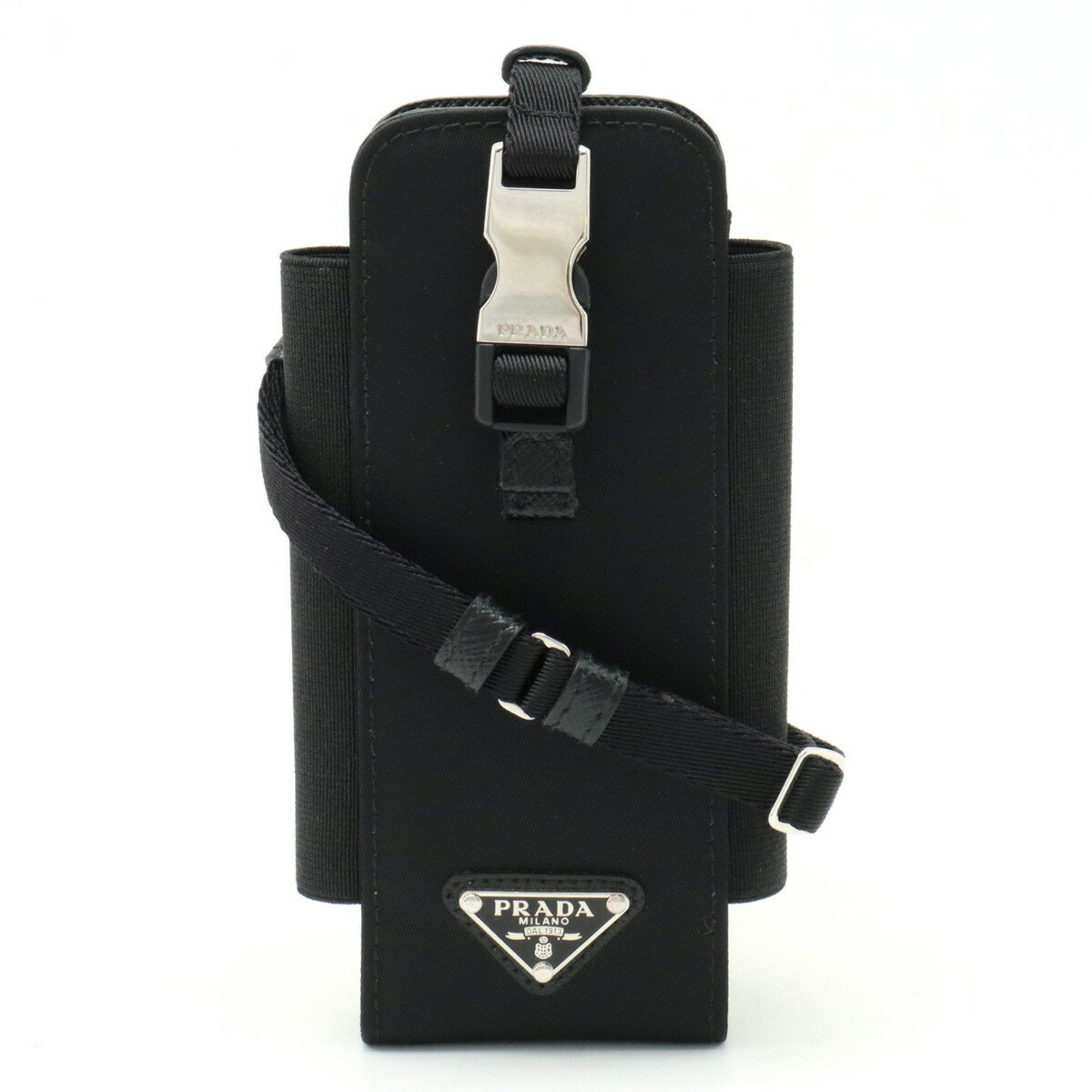image of Prada Tessuto Triango Smartphone Case Mobile Iqos Neck Strap Nylon Nero Black Boutique Purchased It