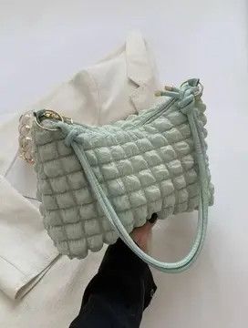 Japanese Brand × Vintage Mint Green Minimalist Knot Ruched Purse Size ONE SIZE - 1 Thumbnail