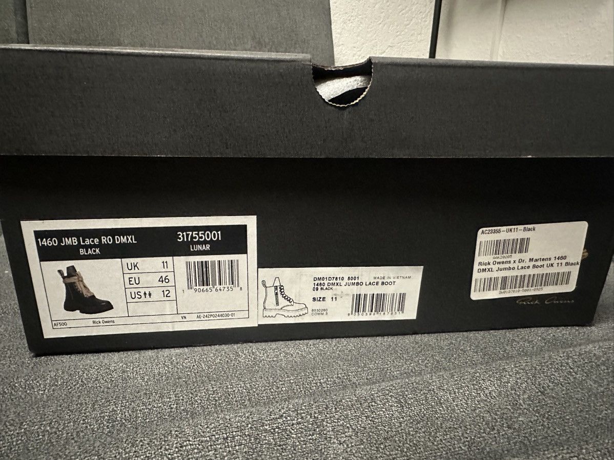 Dr. Martens × Rick Owens RICK OWENS X DR. MARTENS 1460 DMXL JUMBO LACE BOOT Size US 12.5 / EU 45-46 - 9 Thumbnail