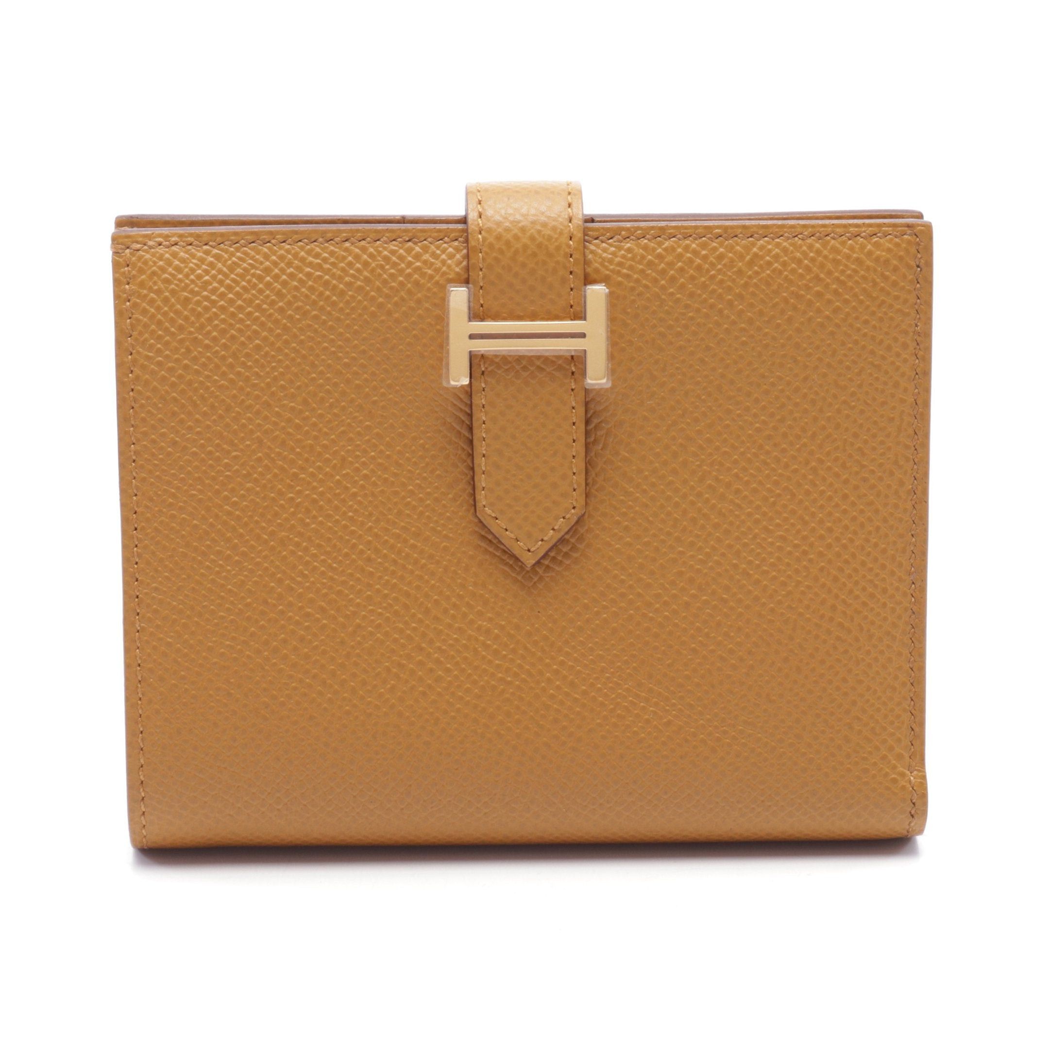 Hermes Hermes Bearn Compact Sesame Bi-Fold Wallet Veau Epsom Light Brown Gold Hardware Double Engraved Size ONE SIZE - 1 Thumbnail