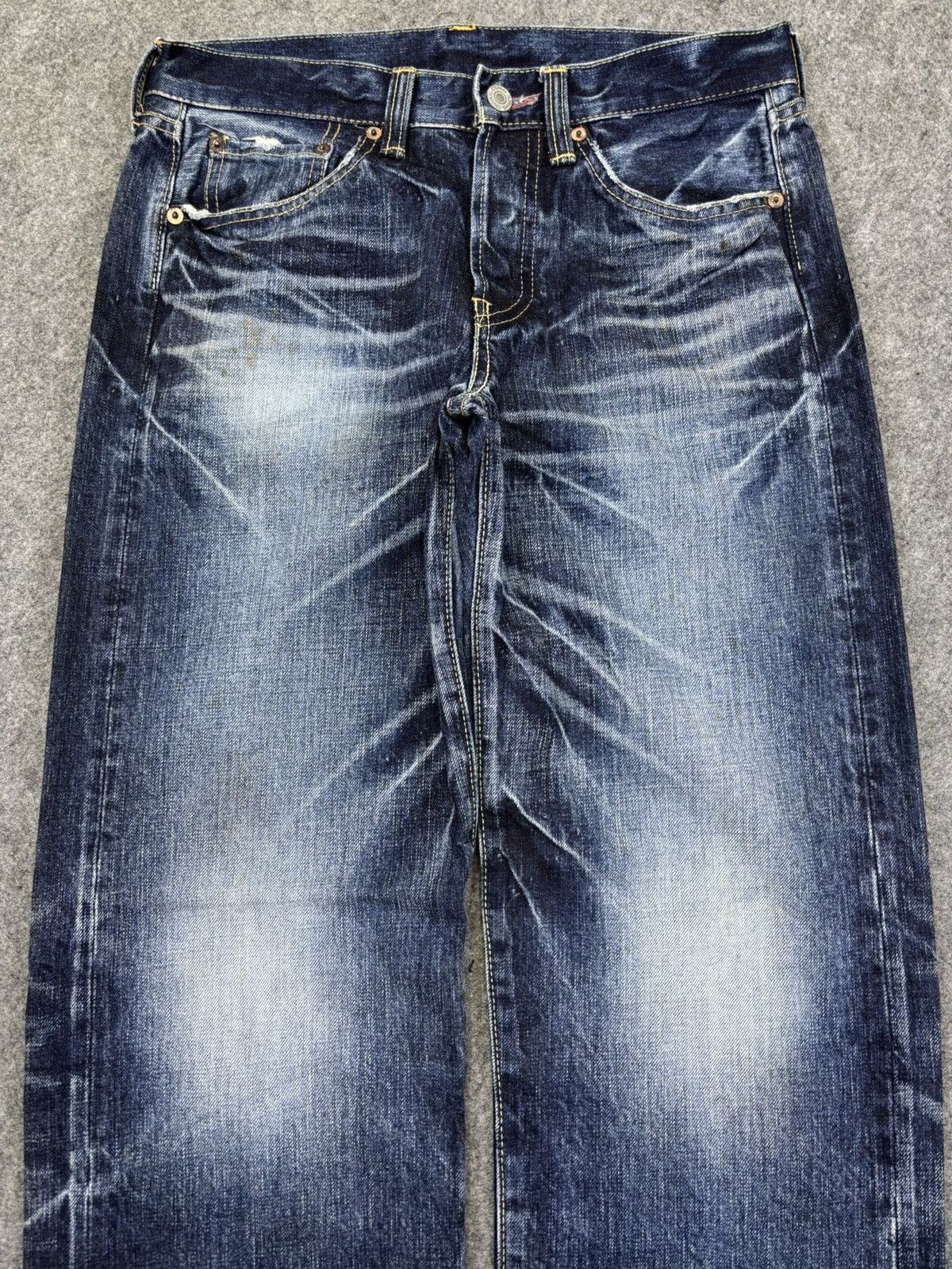 Eternal 💥Raw Sturdy Denim💥Vtg Eternal Insane Fades Denim F971 Size US 29 - 3 Thumbnail