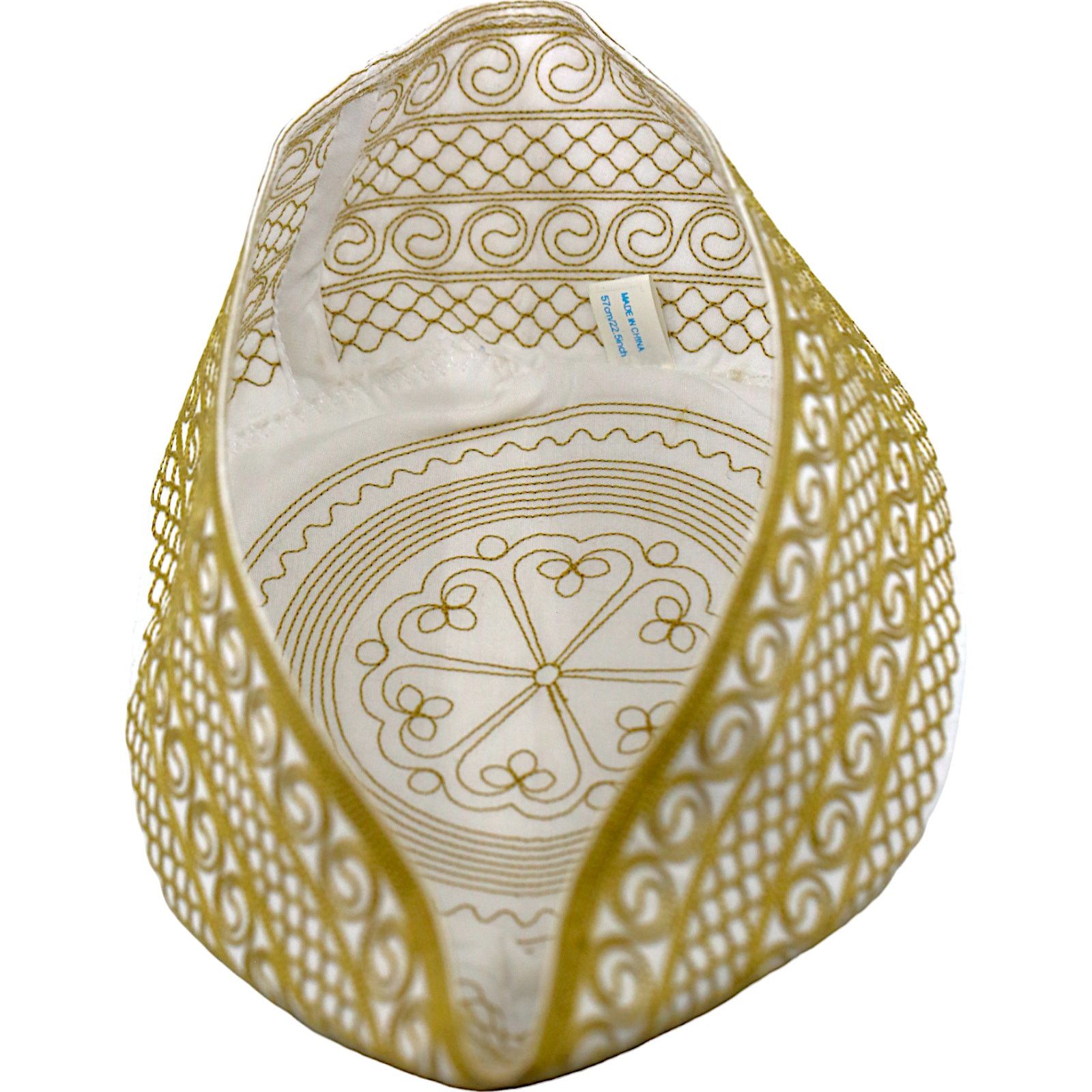 Other Arabic Thawb Tageye Hat w/ Gold Threaded Design Size ONE SIZE - 3 Thumbnail