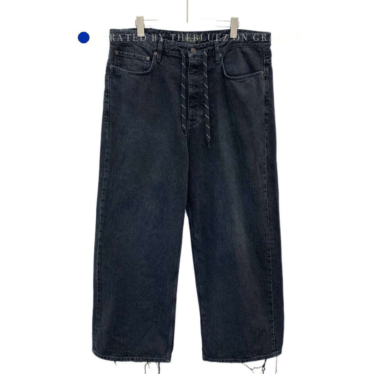 Balenciaga Washed Distressed Wide-Leg Denim Pants Size US 32 / EU 48 - 1 Thumbnail