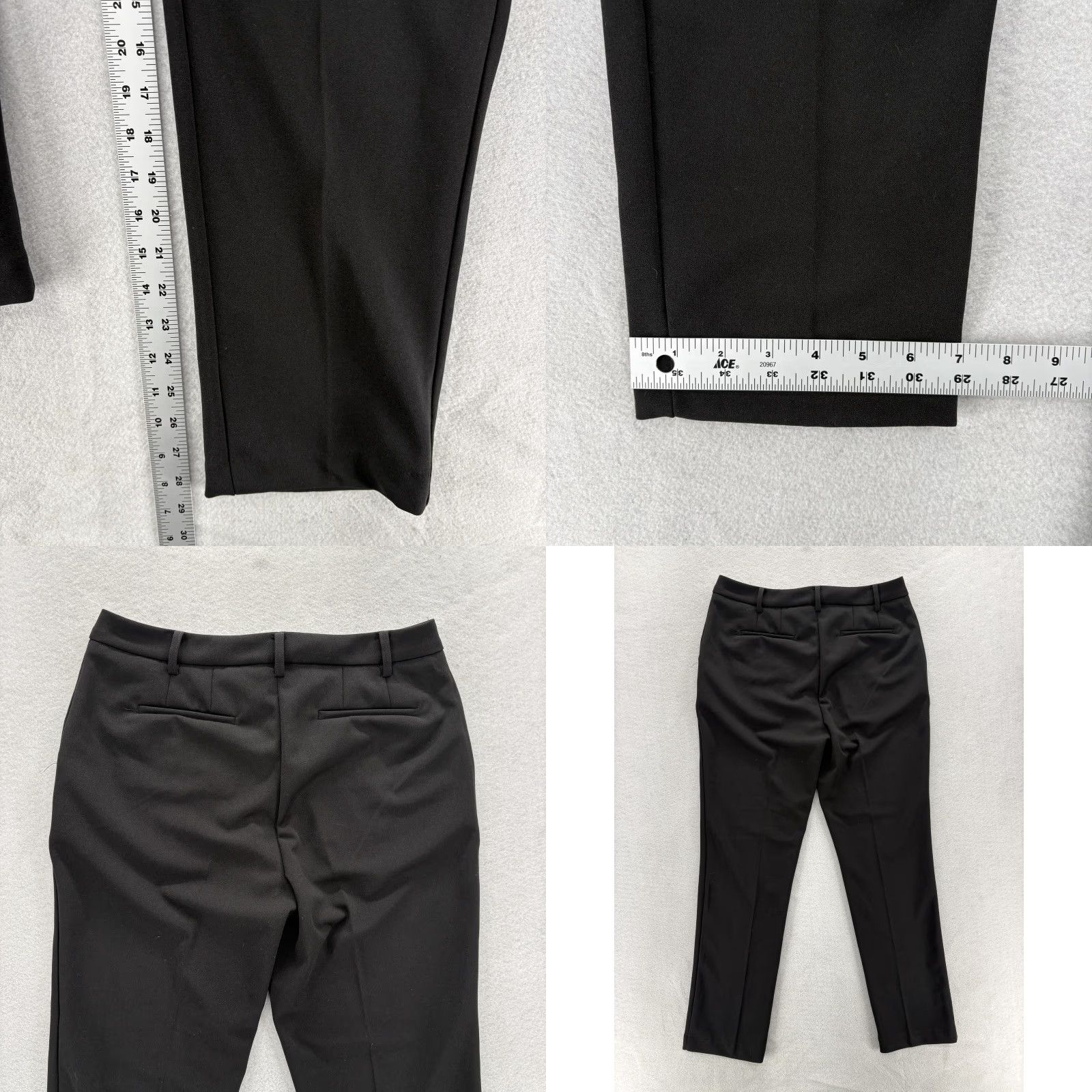 Vintage Tahari Dress Pants Womens 8 Black Slim Straight Leg Stretch Office Work Career Size 30" / US 8 / IT 44 - 8 Thumbnail