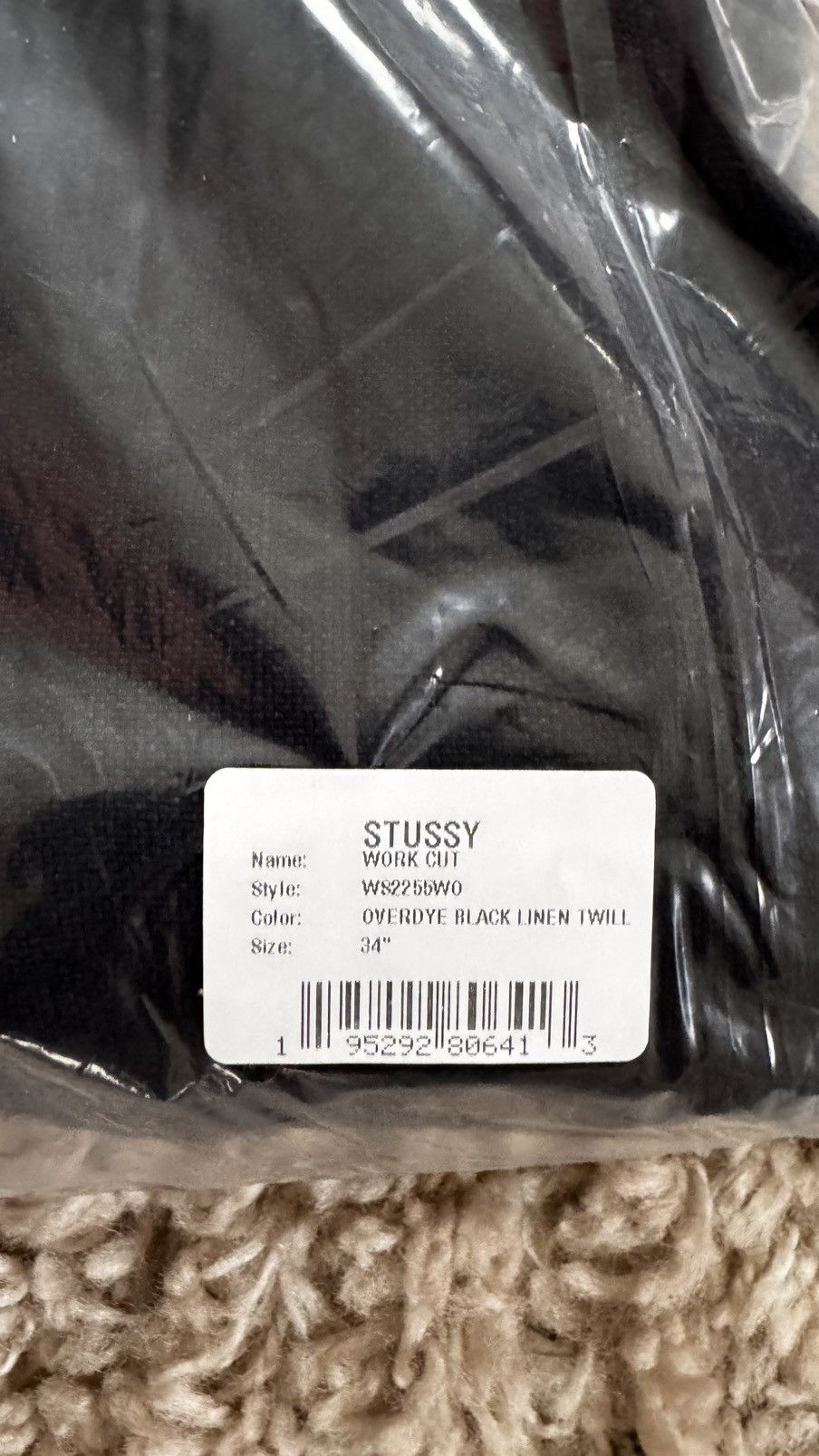 Our Legacy × Stussy WORK CUT 250 USD Overdyed Black Linen Twill Size US 34 / EU 50 - 4 Thumbnail