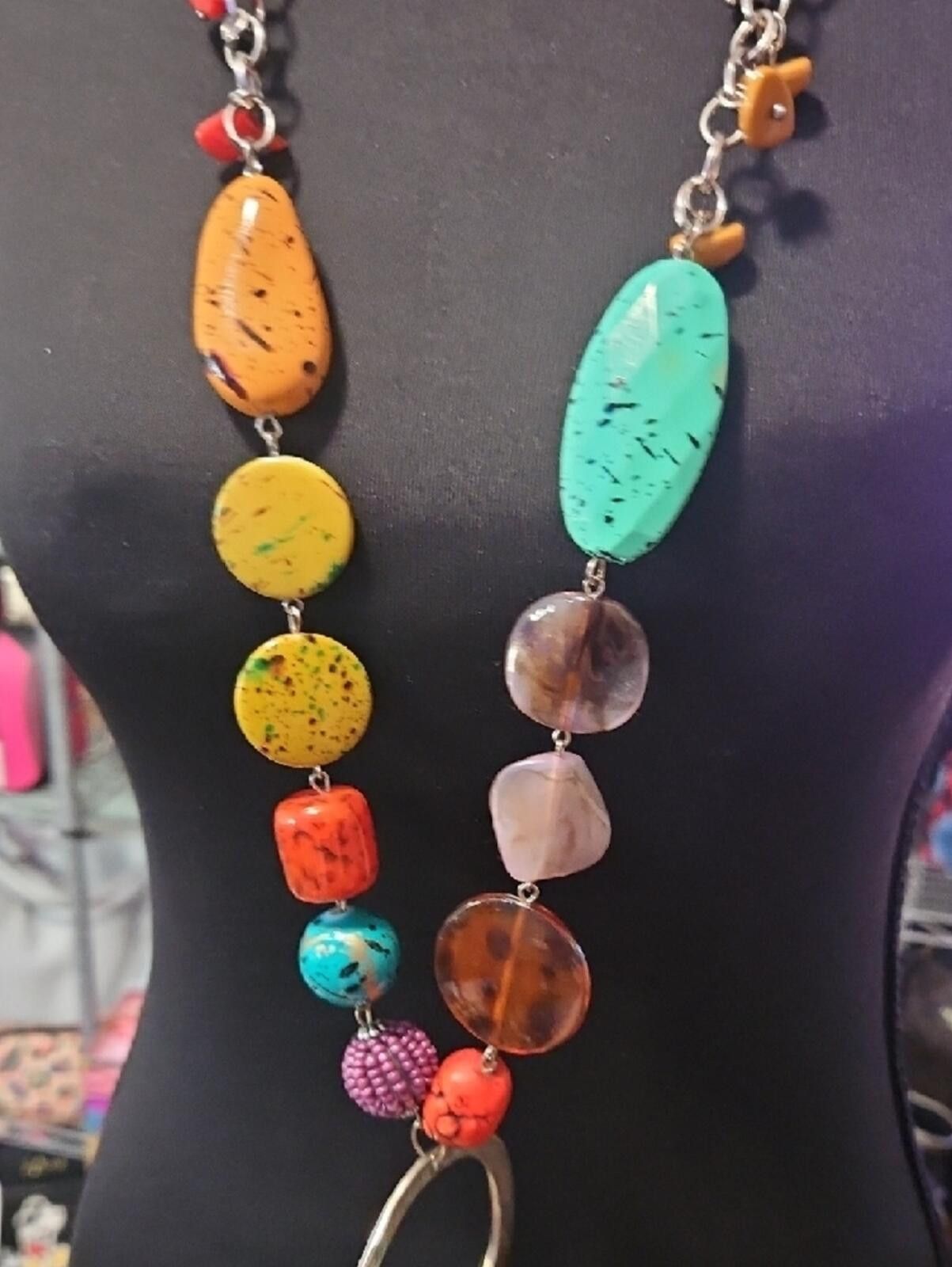 Other Multicolor Bead Statement Necklace - Colorful Size ONE SIZE - 3 Thumbnail