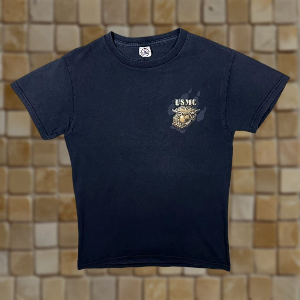 Delta Delta USMC United States Marine Corps Military Graphic Black T-Shirt Small VINTAGE? Size US S / EU 44-46 / 1 - 1 Thumbnail