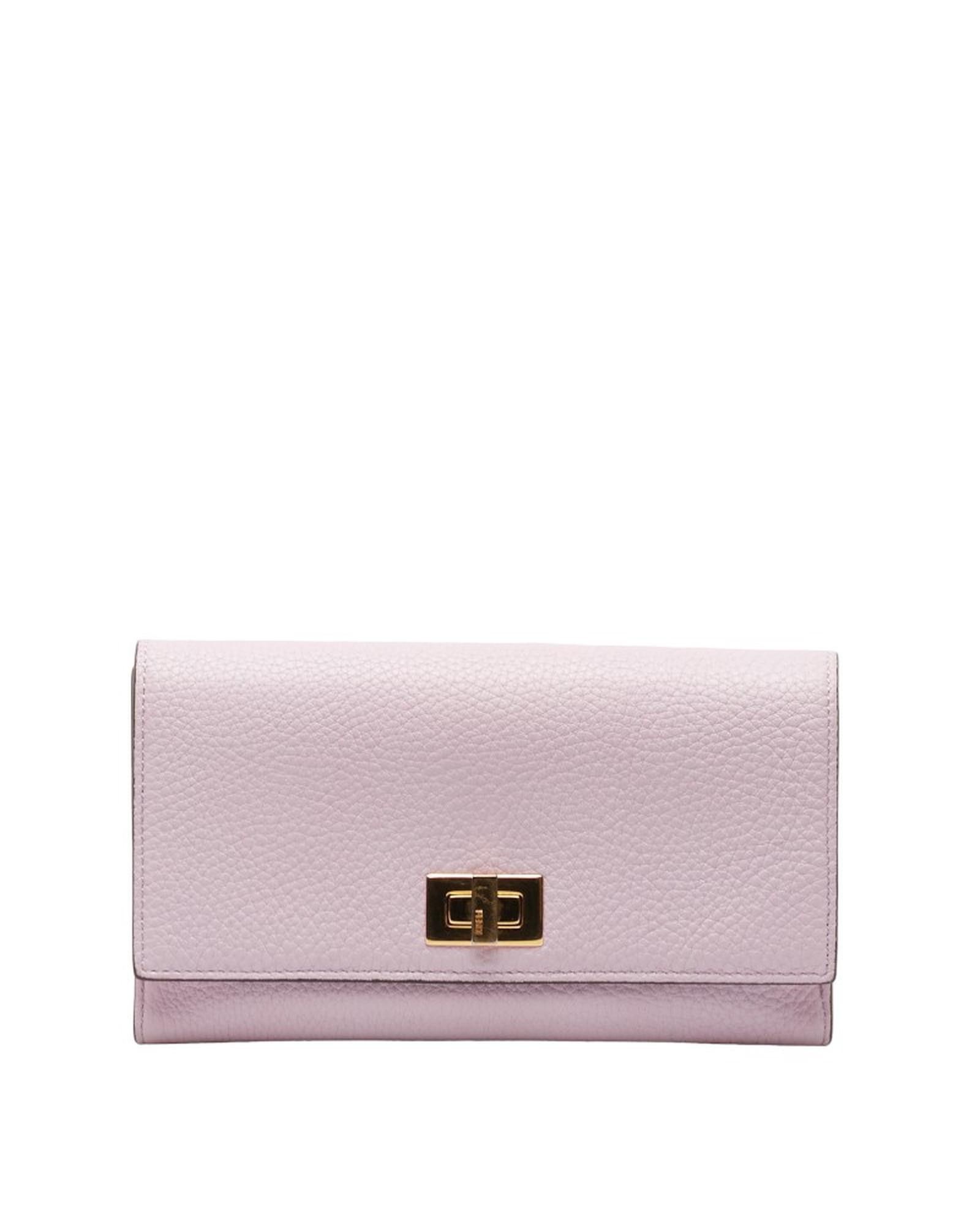 image of Fendi Leather Long Wallet In Excellent Condition in Pink, Women's