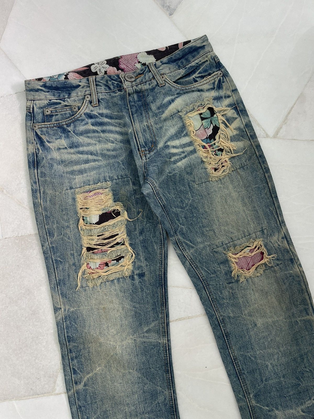 Japanese Brand × Jean OFFER‼️Vintage Distressed & Repair Japanese Jeans Size US 31 - 4 Thumbnail