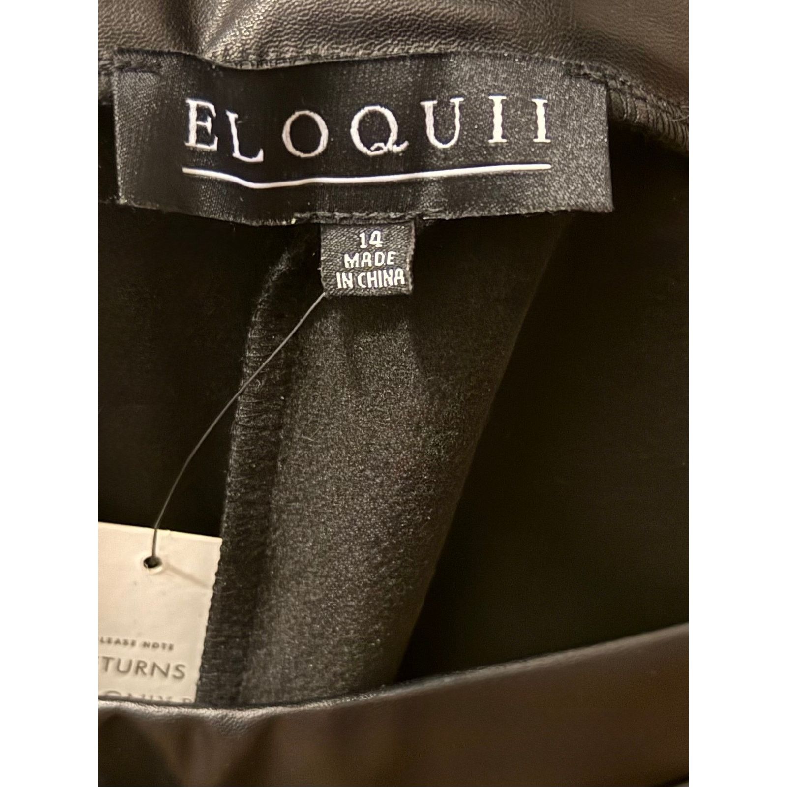 Other NWT Eloquii Black Faux Leather Leggings, size 14 Size 36" / US 14 / IT 50 - 6 Thumbnail