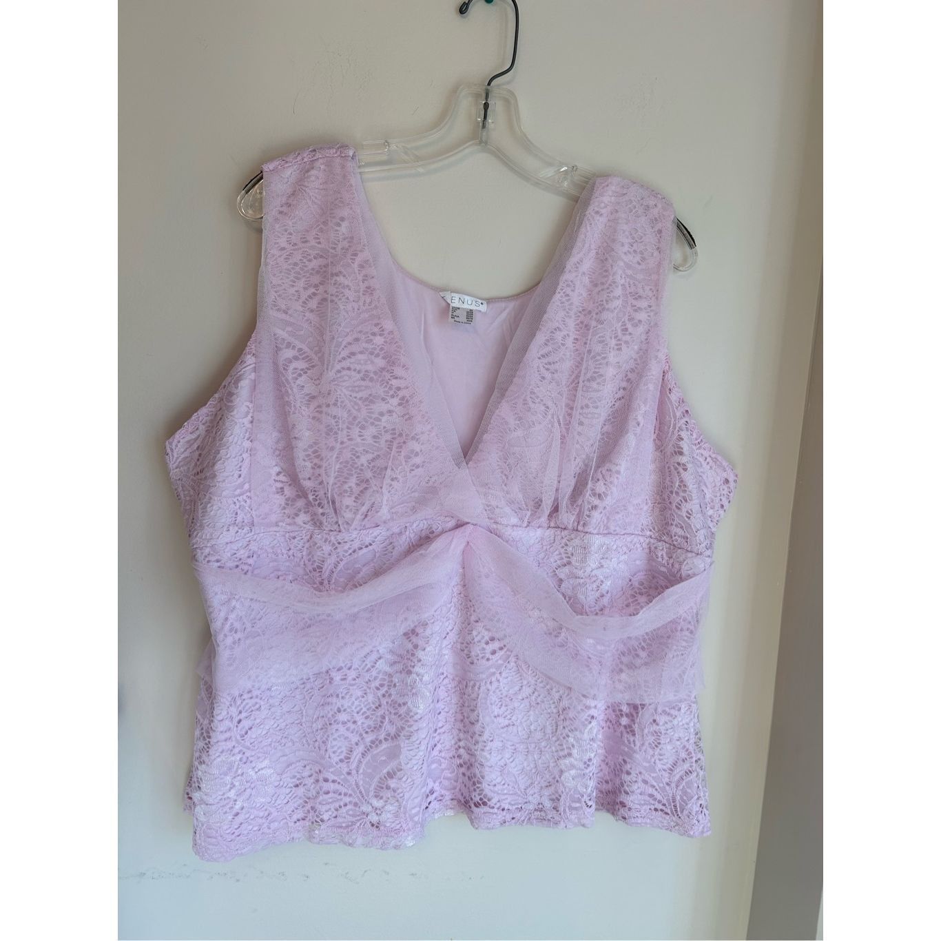 Other Plus Size Venus Mesh & Lace Overlay Top. Pink. Size 2X. New. Size XXL / US 16-18 / IT 52-54 - 2 Thumbnail