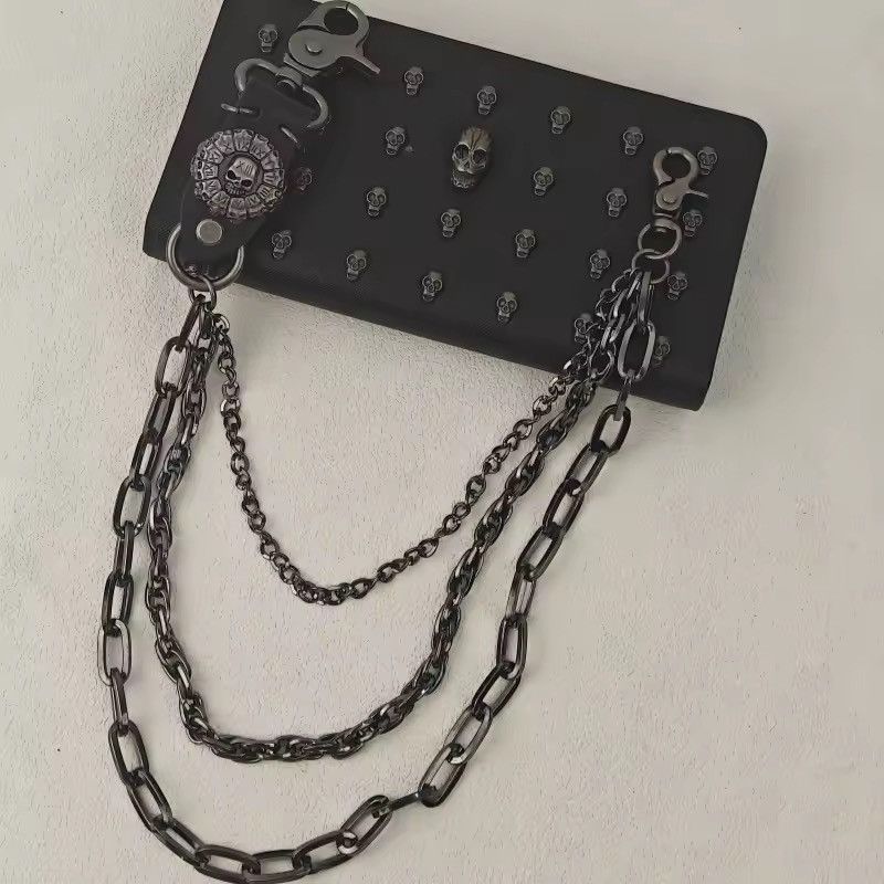 Jewelry Skull Wallet Chain - Punk Biker Jean Chain Multi-Layer Size ONE SIZE - 6 Thumbnail