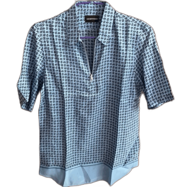 Emporio Armani Emporio Armani Men's Silk Short Sleeve Shirt Size US M / EU 48-50 / 2 - 1 Thumbnail