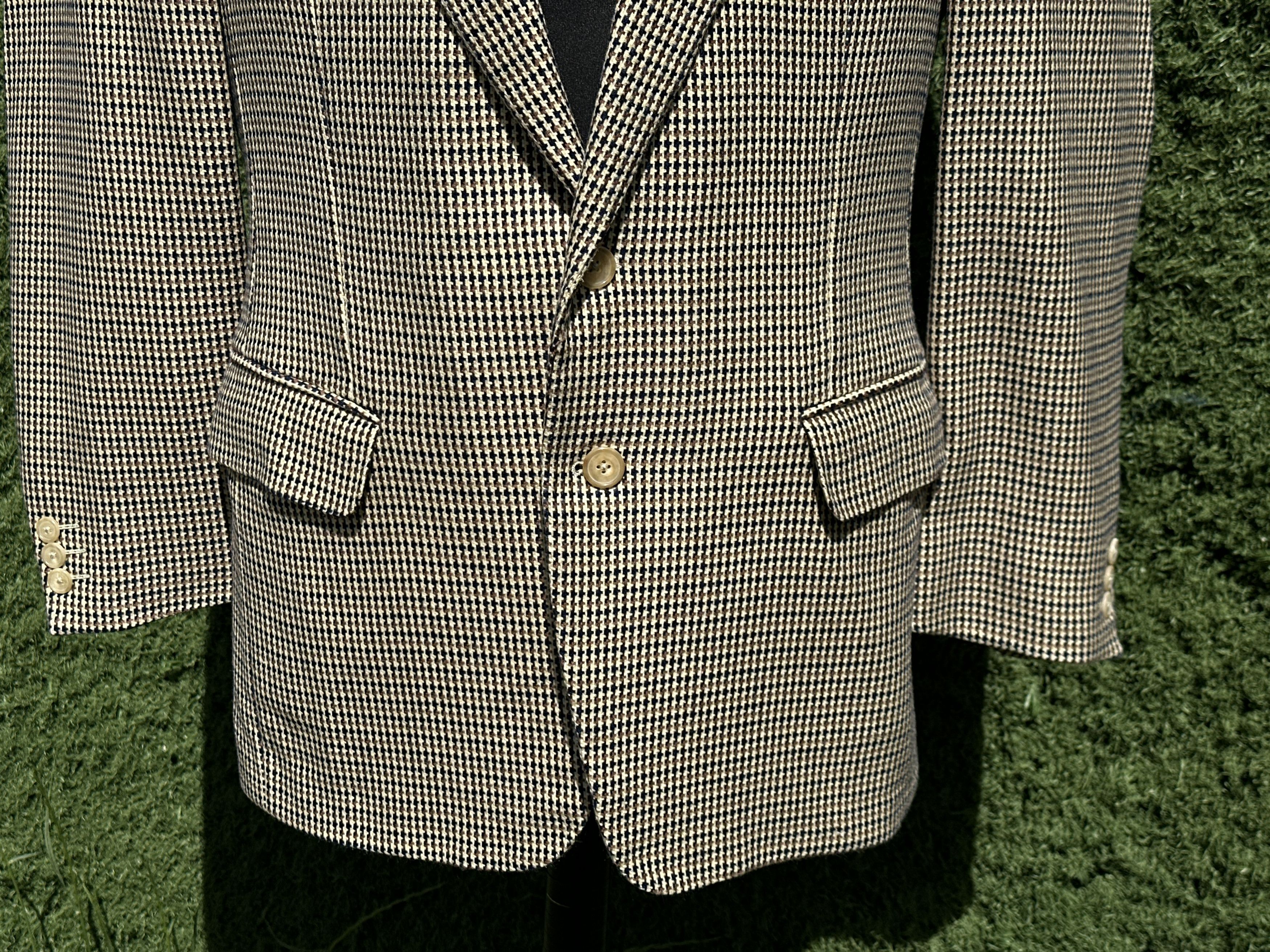 Ermenegildo Zegna Zegna Pure Cashmere Houndstooth Check 2 Button Blazer 50R EU Size 50R - 10 Thumbnail