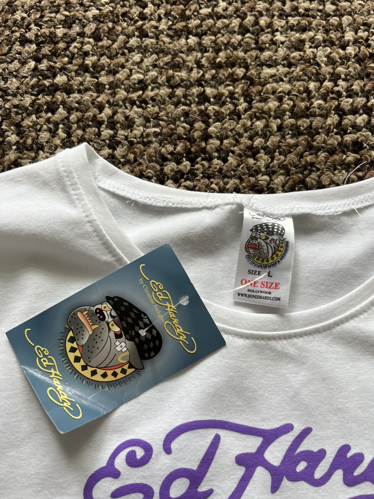 Ed Hardy Vintage Ed Hardy by Christian Audigier Big Logo Y2K Tee Size L / US 10 / IT 46 - 6 Thumbnail