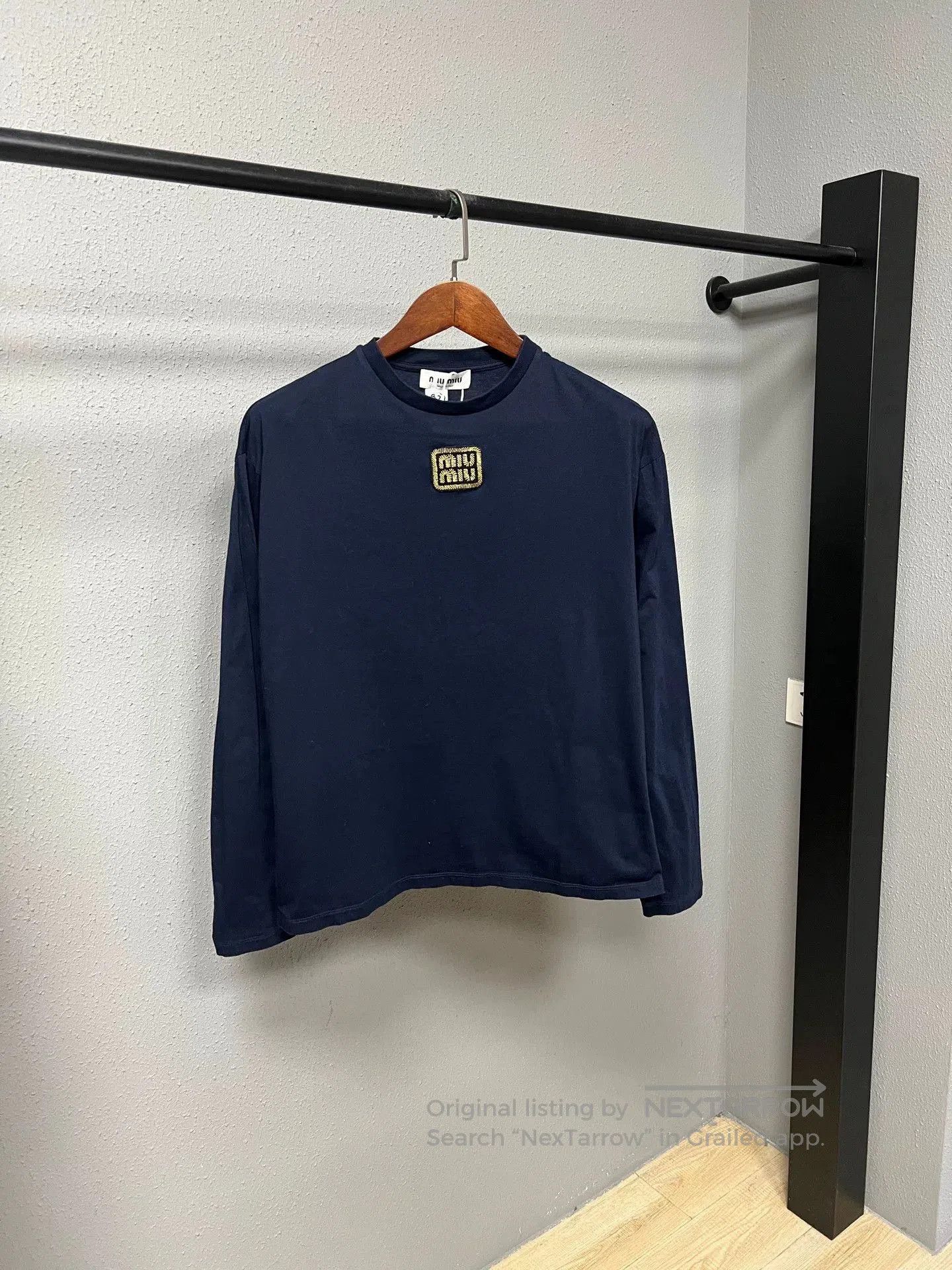 Miu Miu Miumiu Navy Long Sleeve Top. Size M / US 6-8 / IT 42-44 - 1 Thumbnail
