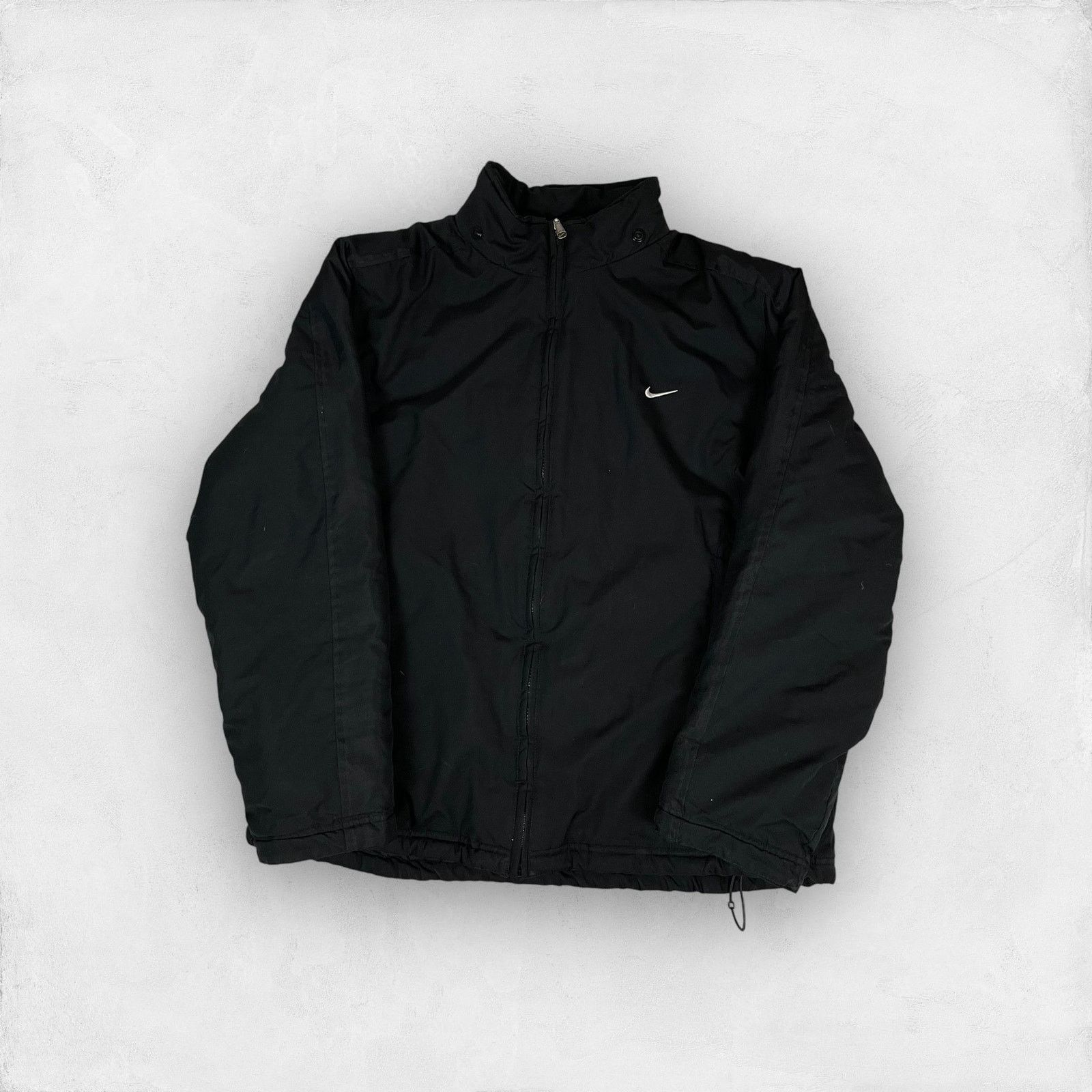 Nike × Vintage Nike Men's Black Swoosh Full Zip Windbreaker Jacket Large Size US L / EU 52-54 / 3 - 1 Thumbnail
