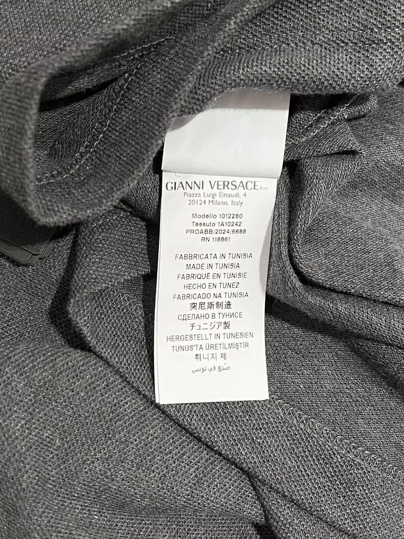 Versace Versace Gray cotton short-sleeved polo shirt Size US XL / EU 56 / 4 - 8 Thumbnail