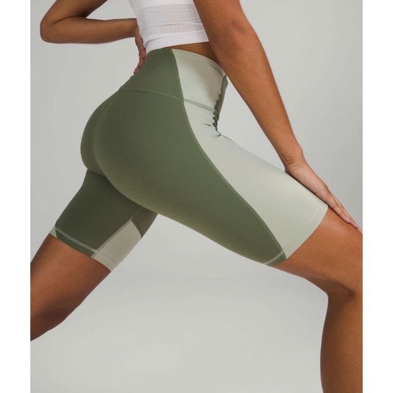 Lululemon Lululemon Nulu Colour Block High-Rise Short 8" Size 6 Green Size 28" / US 6 / IT 42 - 4 Thumbnail