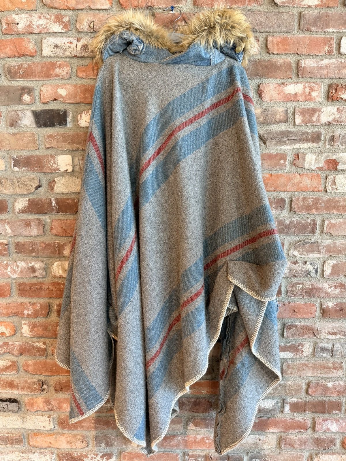 Greg Lauren 🚨1 of 1 FW 17 Blanket Denim Poncho w/ Vintage Denim Hood Size US L / EU 52-54 / 3 - 1 Thumbnail