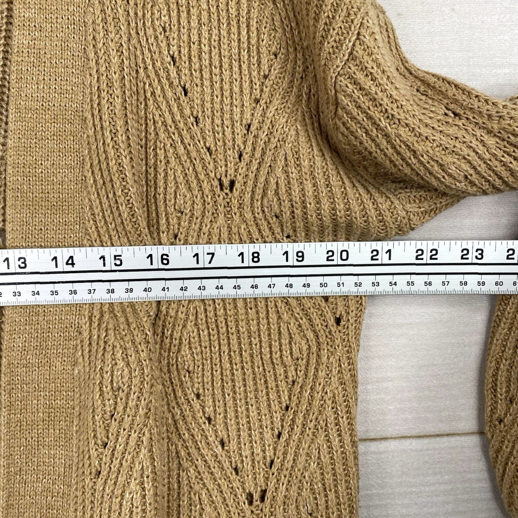 Vintage A New Day Cardigan Womens M Brown Cable Knit Open Front V-Neck Casual Autumn Winter - Sweater Mens? Size M / US 6-8 / IT 42-44 - 7 Thumbnail