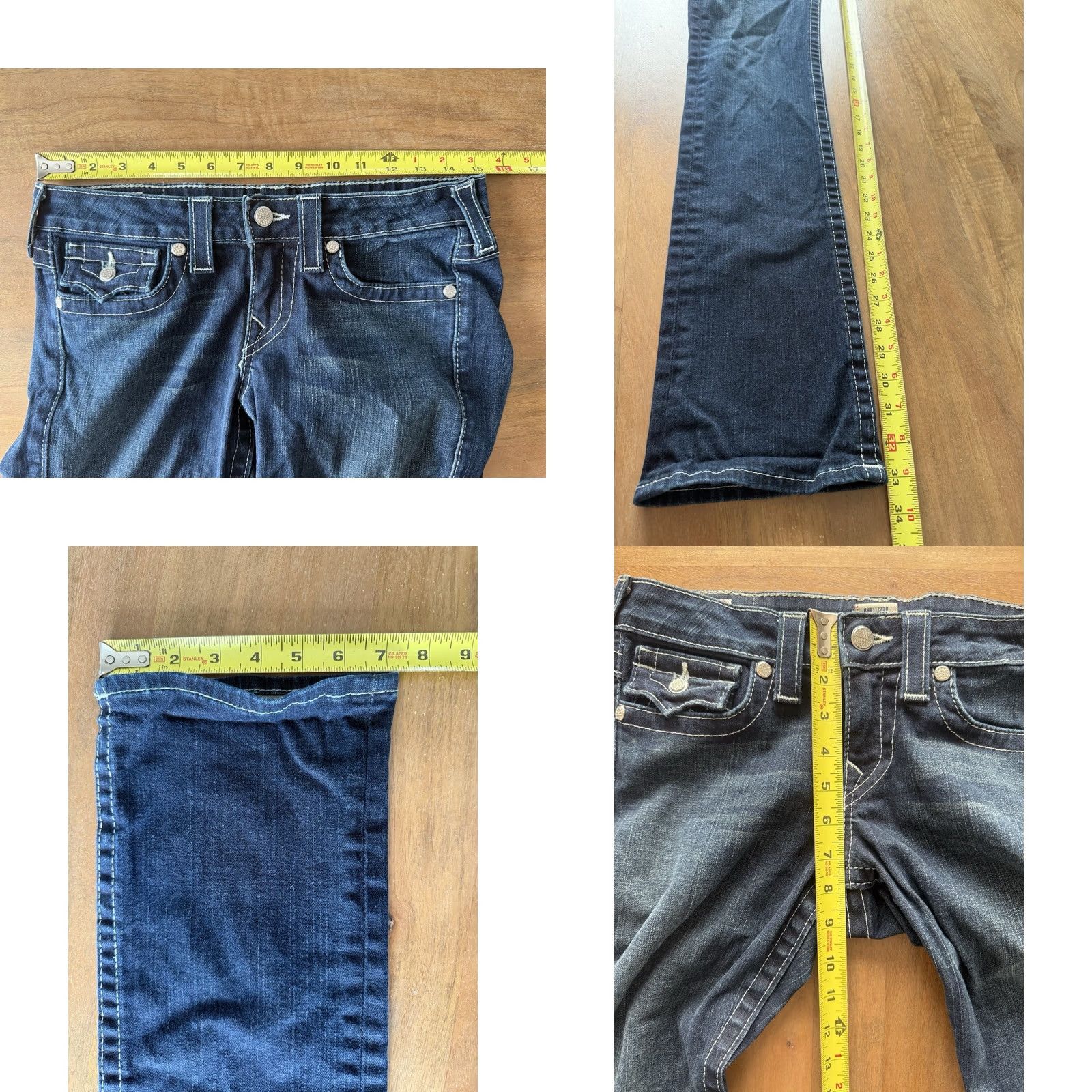 True Religion VINTAGE True Religion Jeans Women 27 Slim Straight Denim Blue 30x33 Low Rise 5-Pocket Logo Rhinestone Zipper Button Size 27" / US 4 / IT 40 - 8 Thumbnail