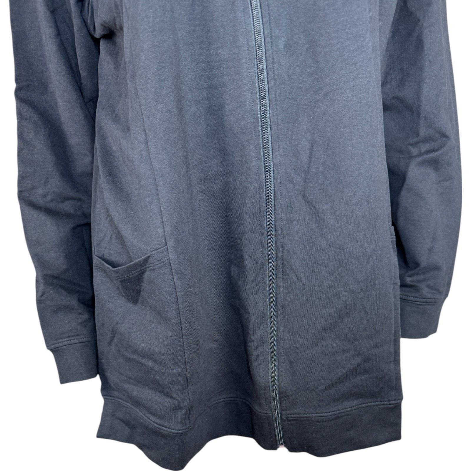 Denim & Co. Denim & Co. EasyWear French Terry Tunic Jacket Black LP Size L / US 10 / IT 46 - 8 Thumbnail