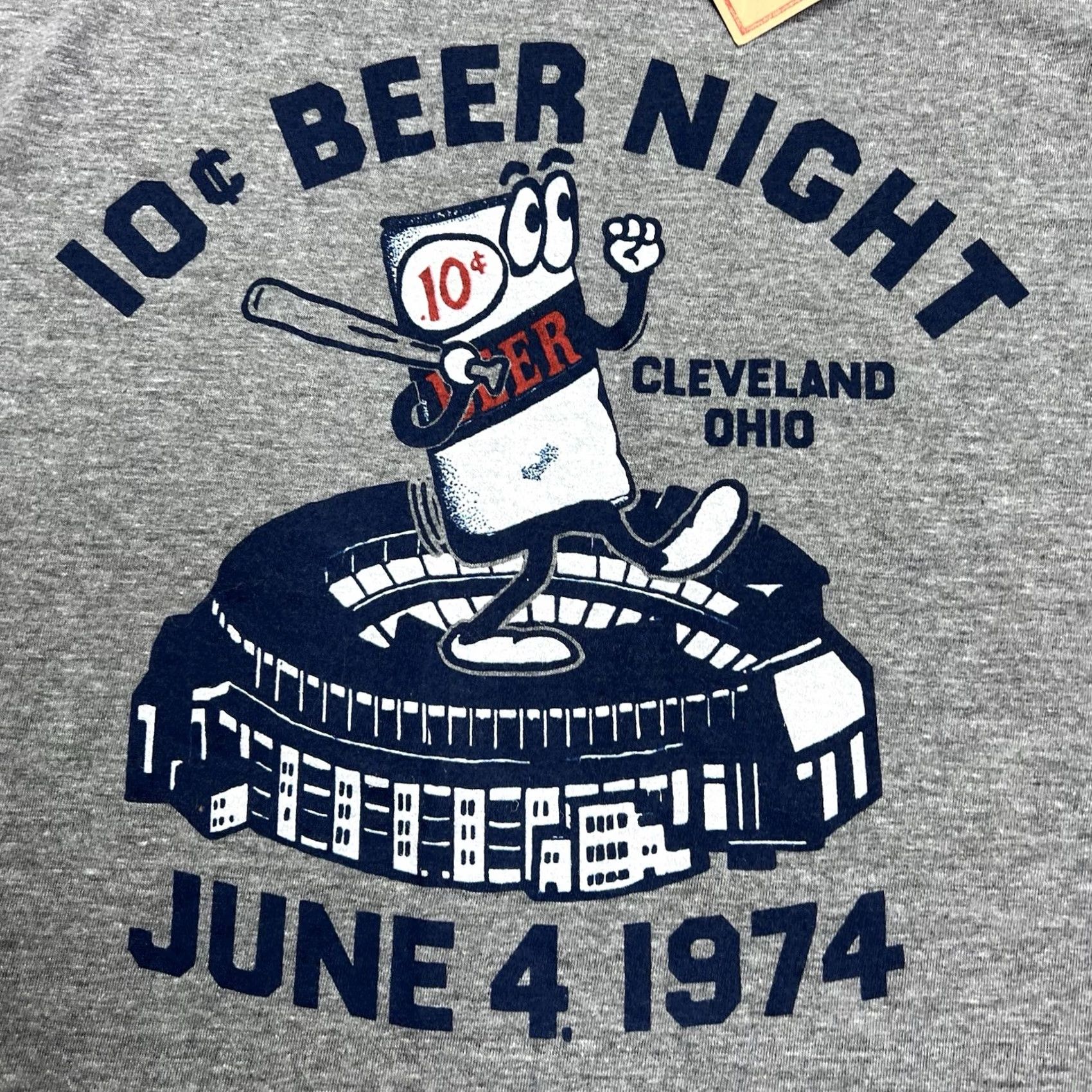Vintage Homage T-Shirt Mens Size M Gray Cleveland Ohio 10 Cent Beer Night Baseball New NWT Crew Neck Short Sleeve Shirt Size US M / EU 48-50 / 2 - 3 Thumbnail