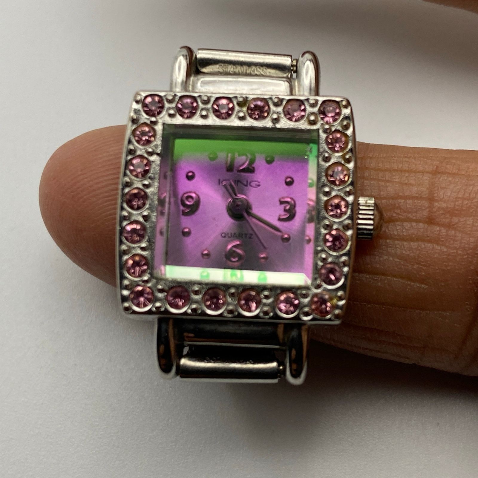 Other Stunning Pink Crystal Bezel Long Finger Watch Size ONE SIZE - 1 Thumbnail