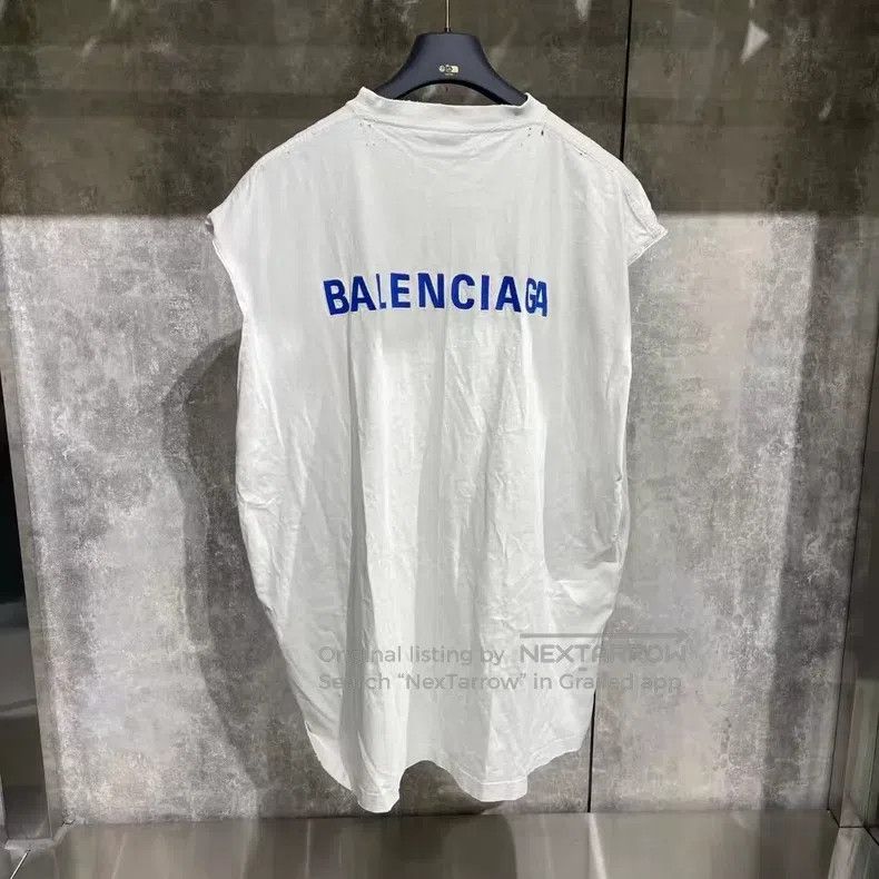 Balenciaga Balenciaga Embroidered Short Sleeve Vest Size US XL / EU 56 / 4 - 2 Thumbnail