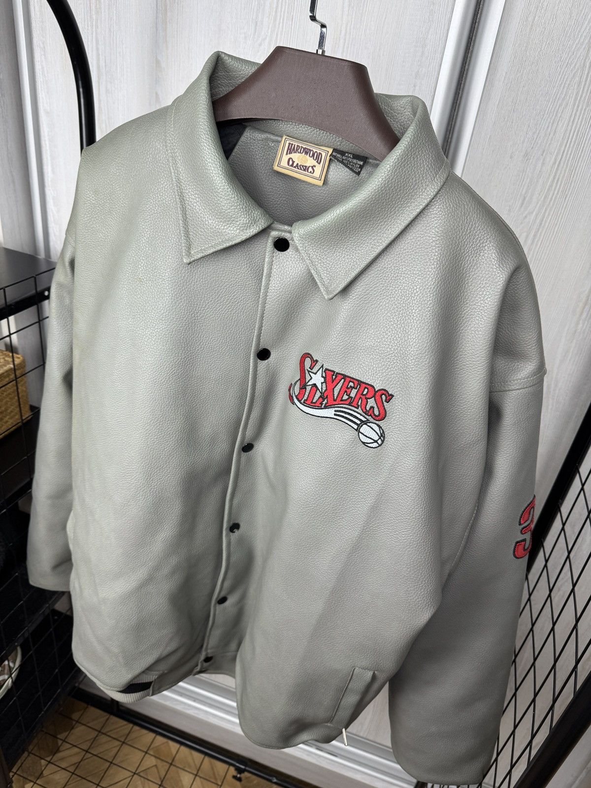 NBA Hardwood Classics vintage leatherette varsity bomber jacket Size US XXL / EU 58 / 5 - 5 Thumbnail