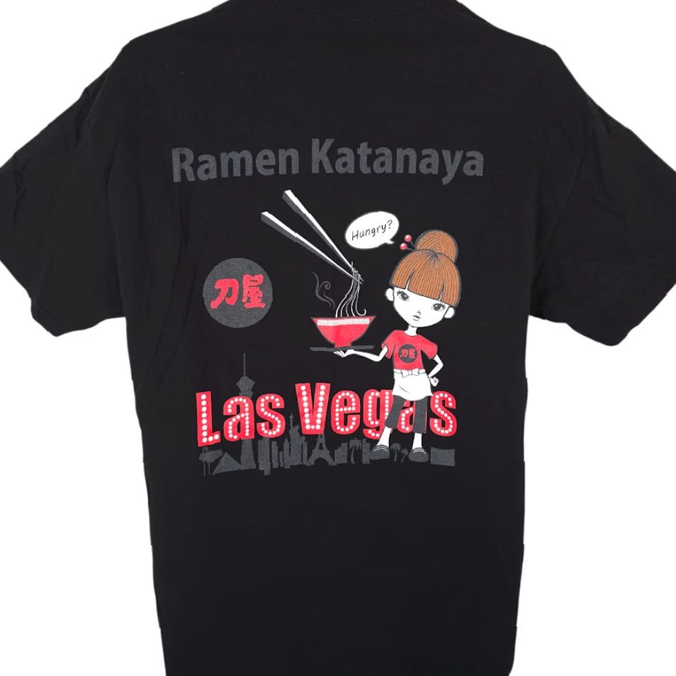 Gildan Gildan T-Shirt Mens Large Black Ramen Katanaya Las Vegas Japanese Snack Tee Shirt Mens Size US L / EU 52-54 / 3 - 4 Thumbnail