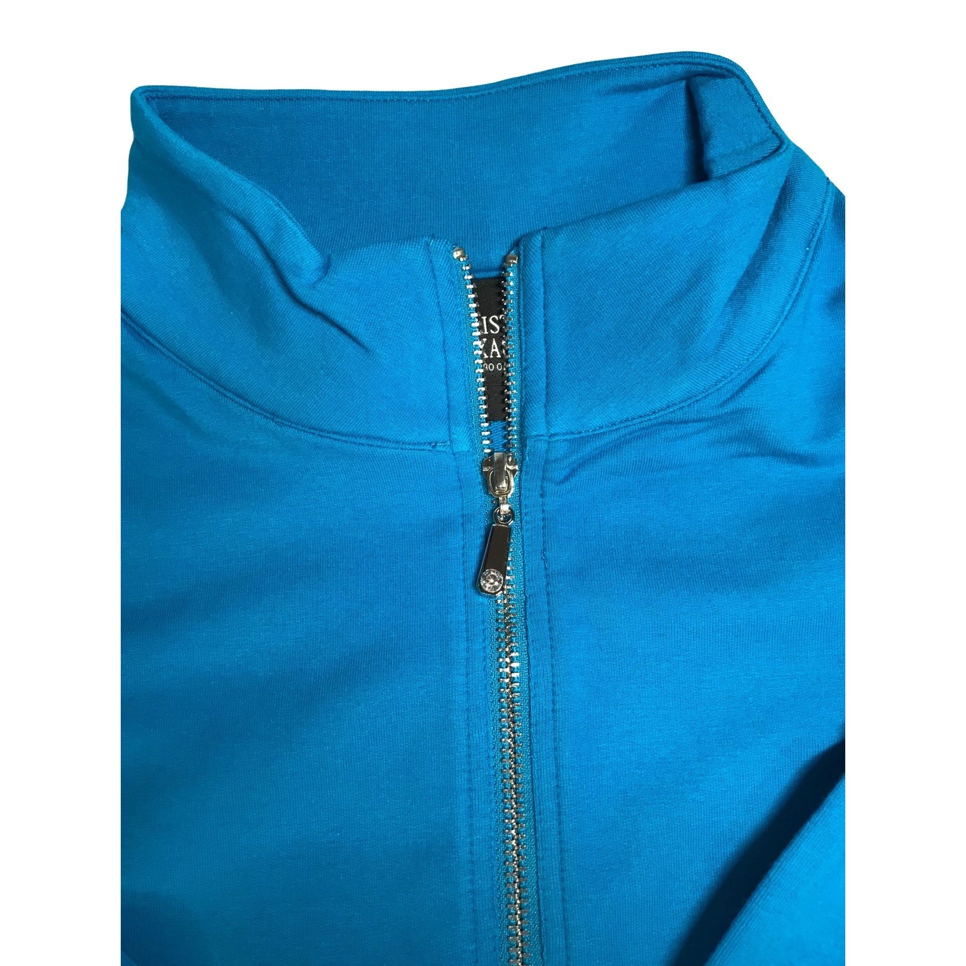 Swarovski Christine Alexander Small Blue Cotton Sport Track Jacket Gym Size S / US 4 / IT 40 - 9 Thumbnail