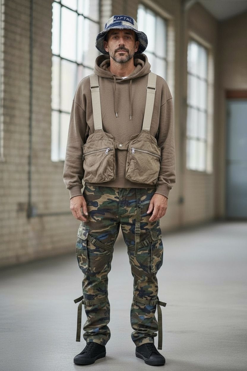Japanese Brand VERY RARE💥Vtg Bondage Tactical Pocket Brown Sweater Hoodie Size US L / EU 52-54 / 3 - 2 Thumbnail