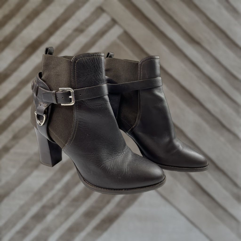 Ralph Lauren Ralph Lauren Collection Purple Label Womens Boots Brown Leather Buckle Size 37B Size US 6 / IT 36 - 1 Thumbnail