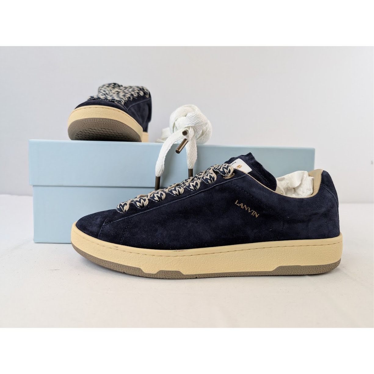 Lanvin o1rshd1 Curb Sneakers in Dark Blue Size US 11 / EU 44 - 17 Thumbnail