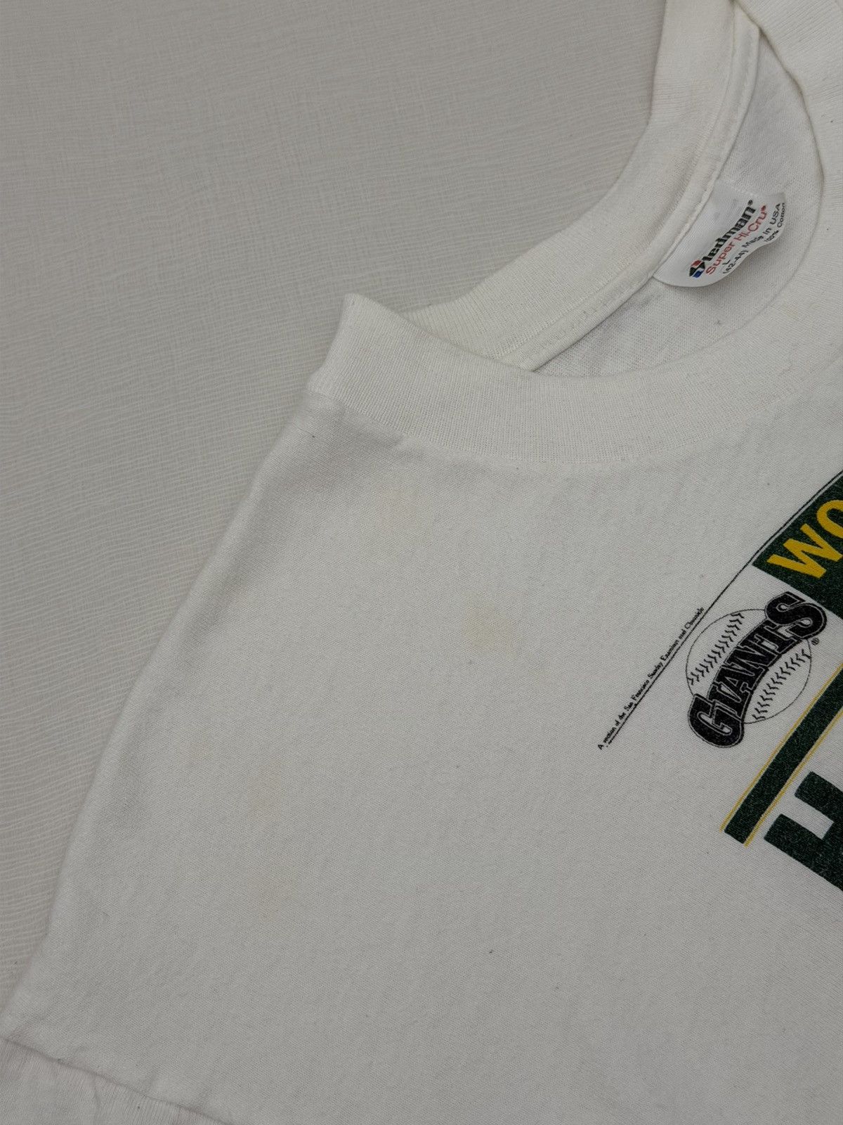 MLB Vintage 1989 Oakland Athletics World Series Newspaper Tee L Size US L / EU 52-54 / 3 - 11 Thumbnail