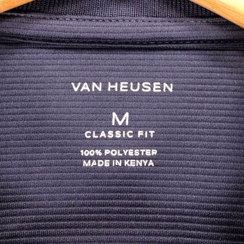 Van Heusen Van Heusen Polo Mens M Blue Excellent Classic Fit Short Sleeve Textured Size US M / EU 48-50 / 2 - 6 Thumbnail
