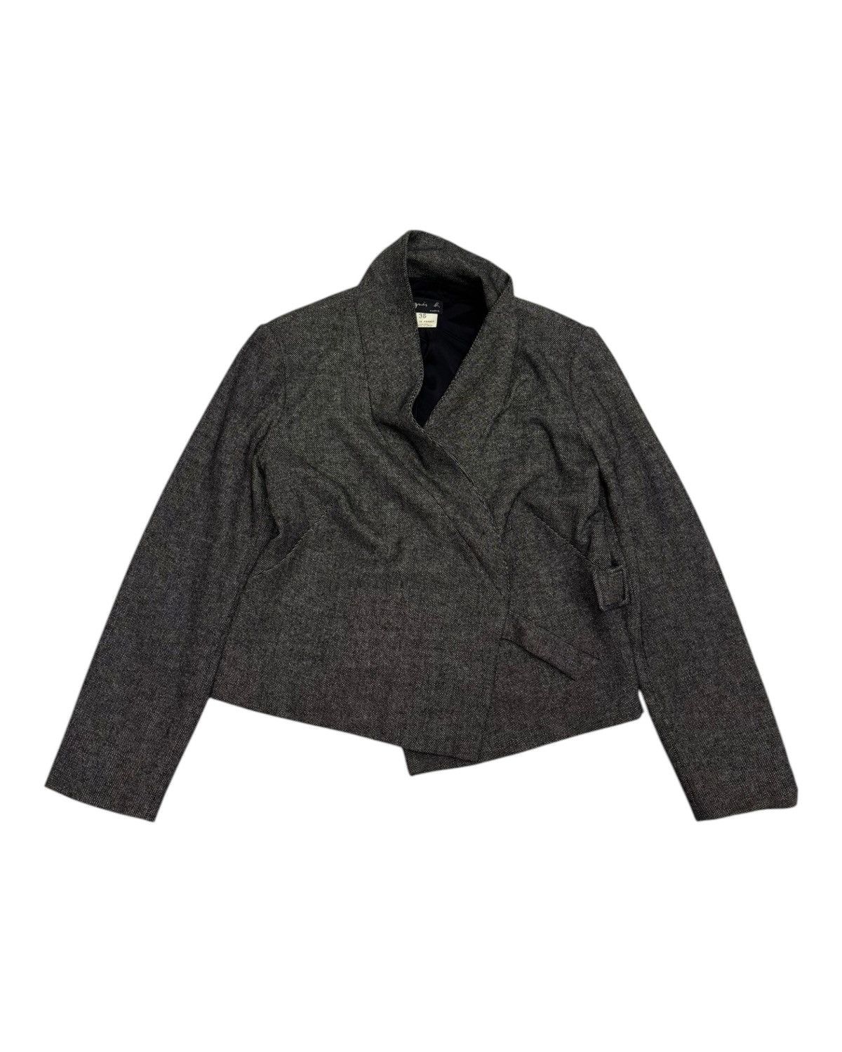 agnes b. 🔥AGNES B WOOL LAINE GREY SHAWL COLLAR CROP JACKET Size S / US 4 / IT 40 - 13 Thumbnail