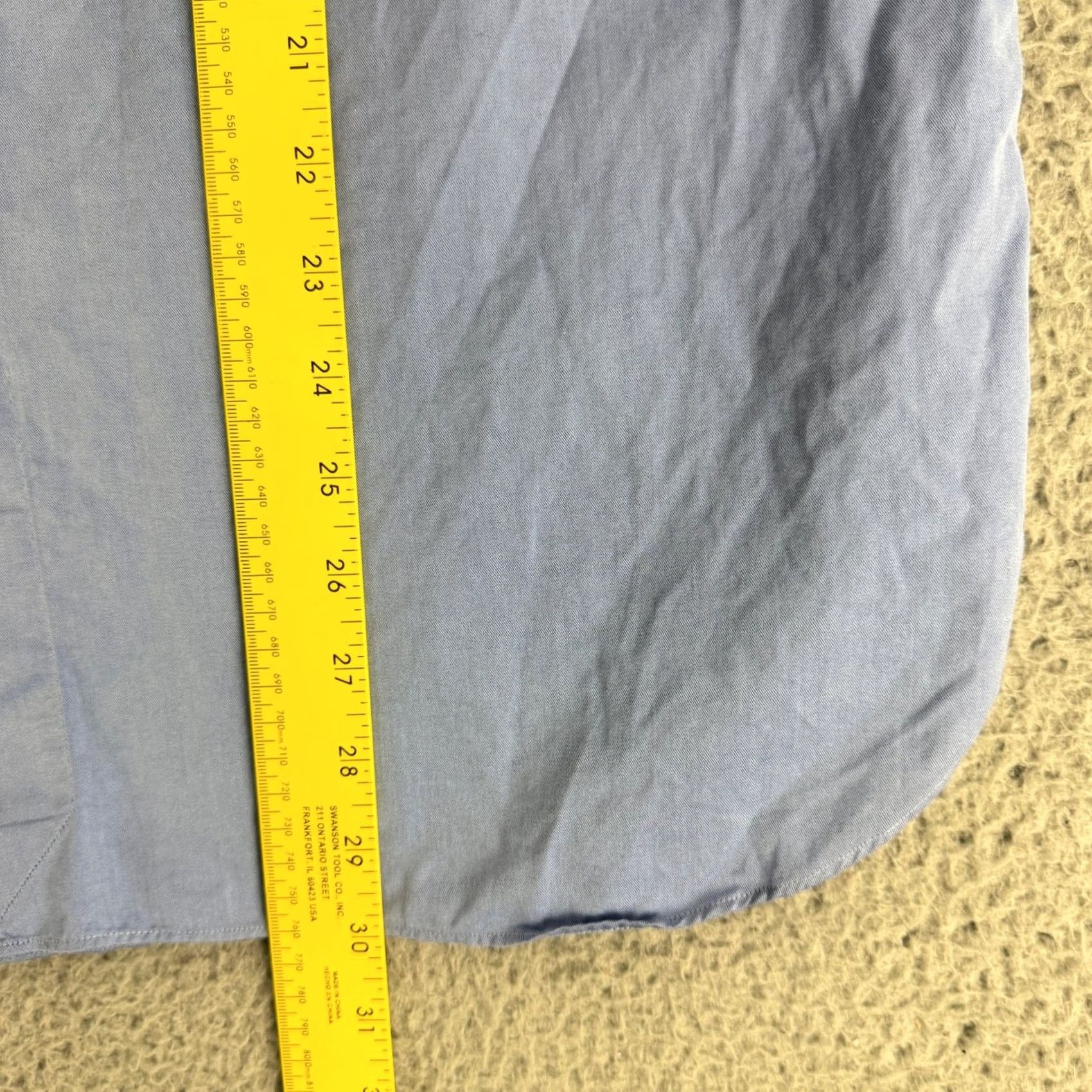 Ermenegildo Zegna Gritti Shirt Mens 16.5 Blue Twill Cotton Dress Ermenegildo Zegna Dress Shirt Mens 16.5 Blue Twill Cotton Size 46R - 7 Thumbnail
