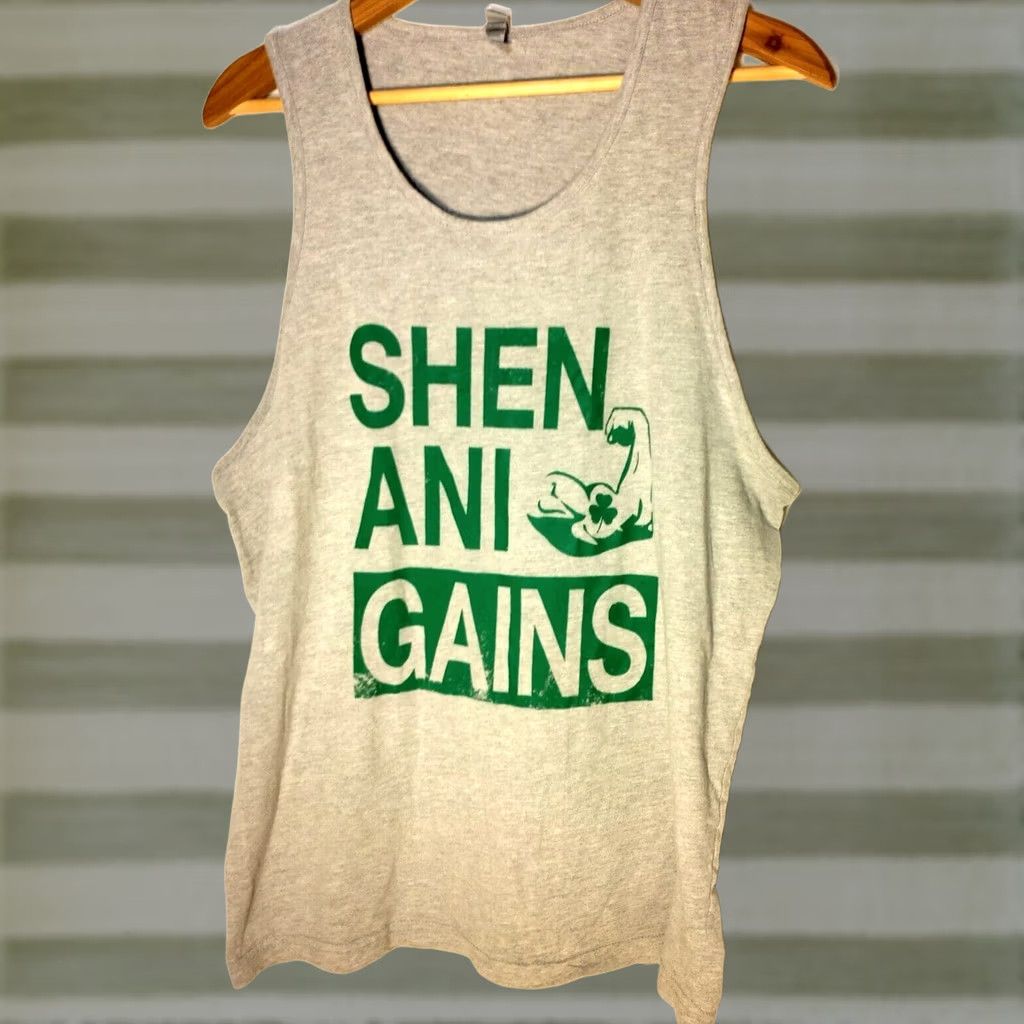Next Level Next Level Shen Ani Gains Tank Top Men L Gray Irish Gaelic Workout Shirt Gym Size US L / EU 52-54 / 3 - 1 Thumbnail