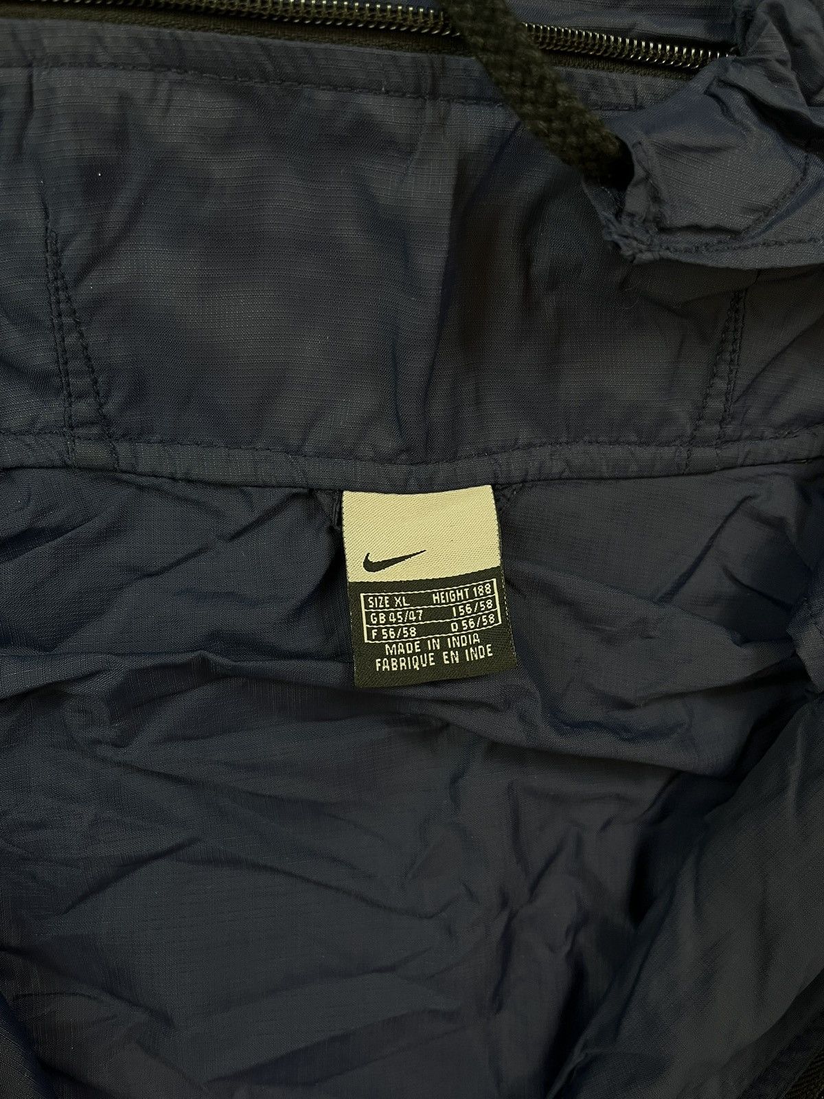 Nike × Vintage 90s Nike Double Swoosh Vintage Y2K Oversized Hooded Jacket Size US XL / EU 56 / 4 - 2 Thumbnail
