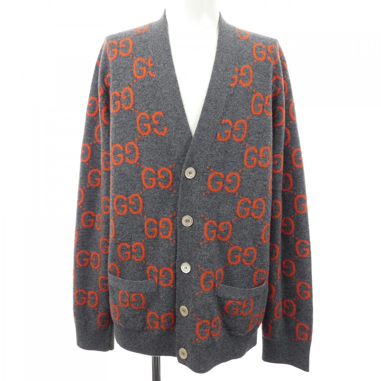 Gucci Gucci Gucci GG Wool Jacquard Cardigan Textile Tops 694758XKCC5 DUTY FREE for USA Size ONE SIZE - 1 Thumbnail