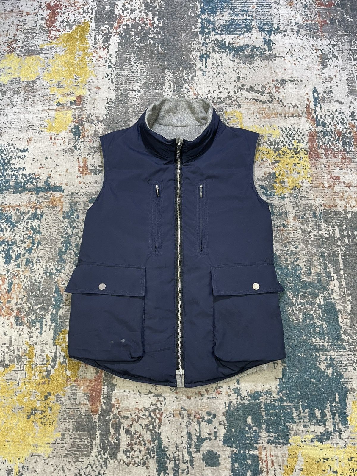 DAKS Daks Reversible Feather Down Wool Nylon Vest Size US M / EU 48-50 / 2 - 1 Thumbnail