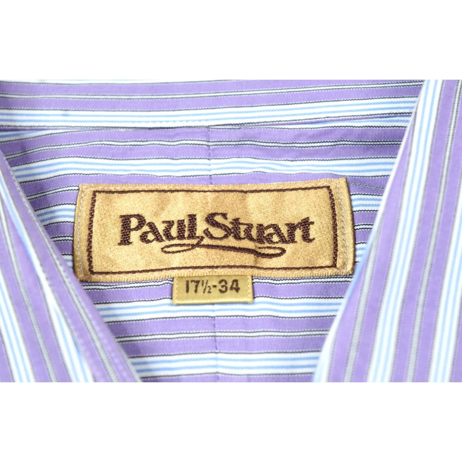 Paul Stuart Paul Stuart Shirt Mens 17.5 Purple Blue Striped Cotton Long Sleeve Button-Up Shirt Size US XXL / EU 58 / 5 - 7 Thumbnail