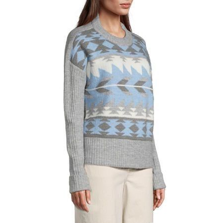 Other a.n.a. Women’s Nordic Pattern Crew Neck, Mixed Stitch sweat Size L / US 10 / IT 46 - 2 Thumbnail