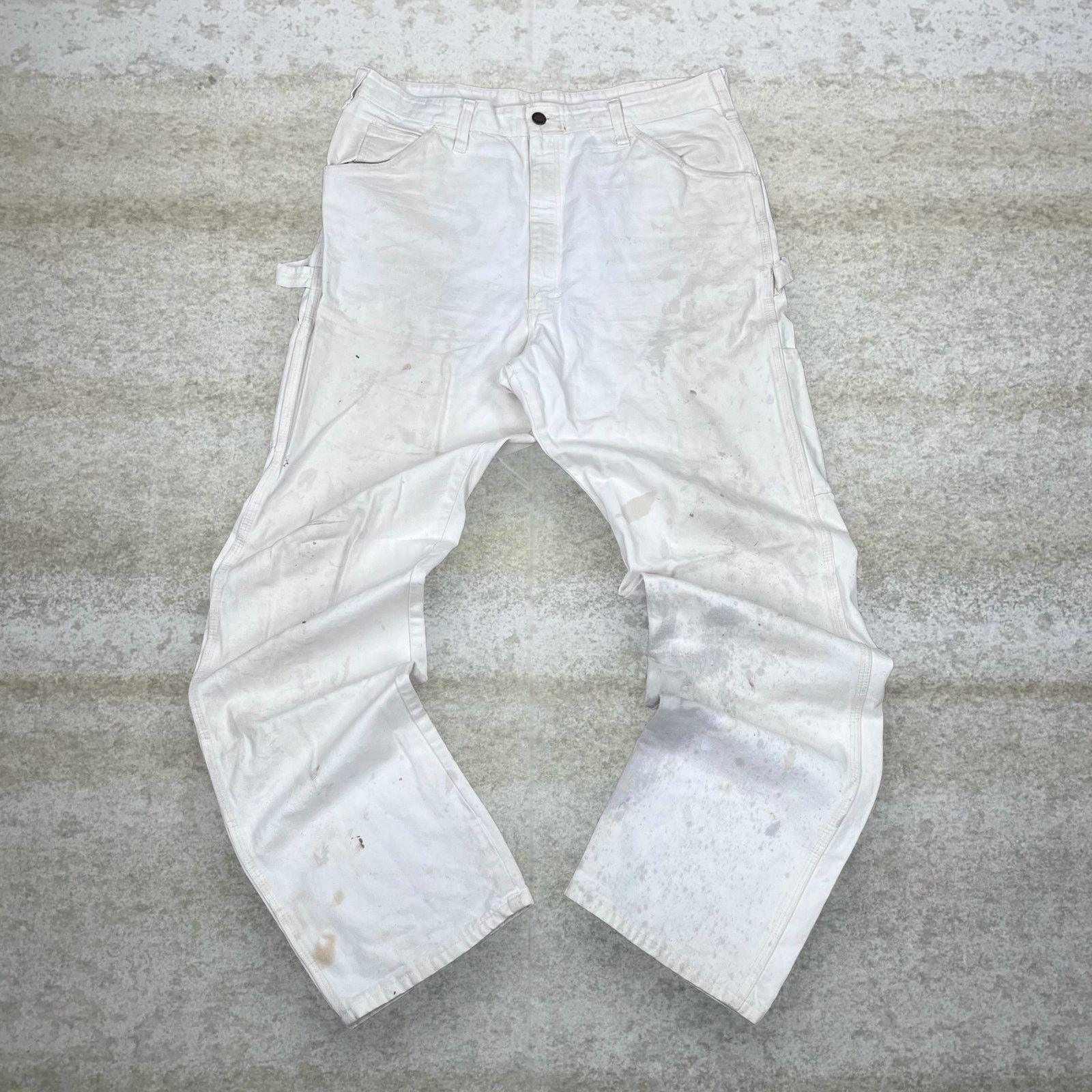 Dickies Vintage 90s Dickies Carpenter Pants 36x34 Baggy White Canvas Size US 36 / EU 52 - 2 Thumbnail